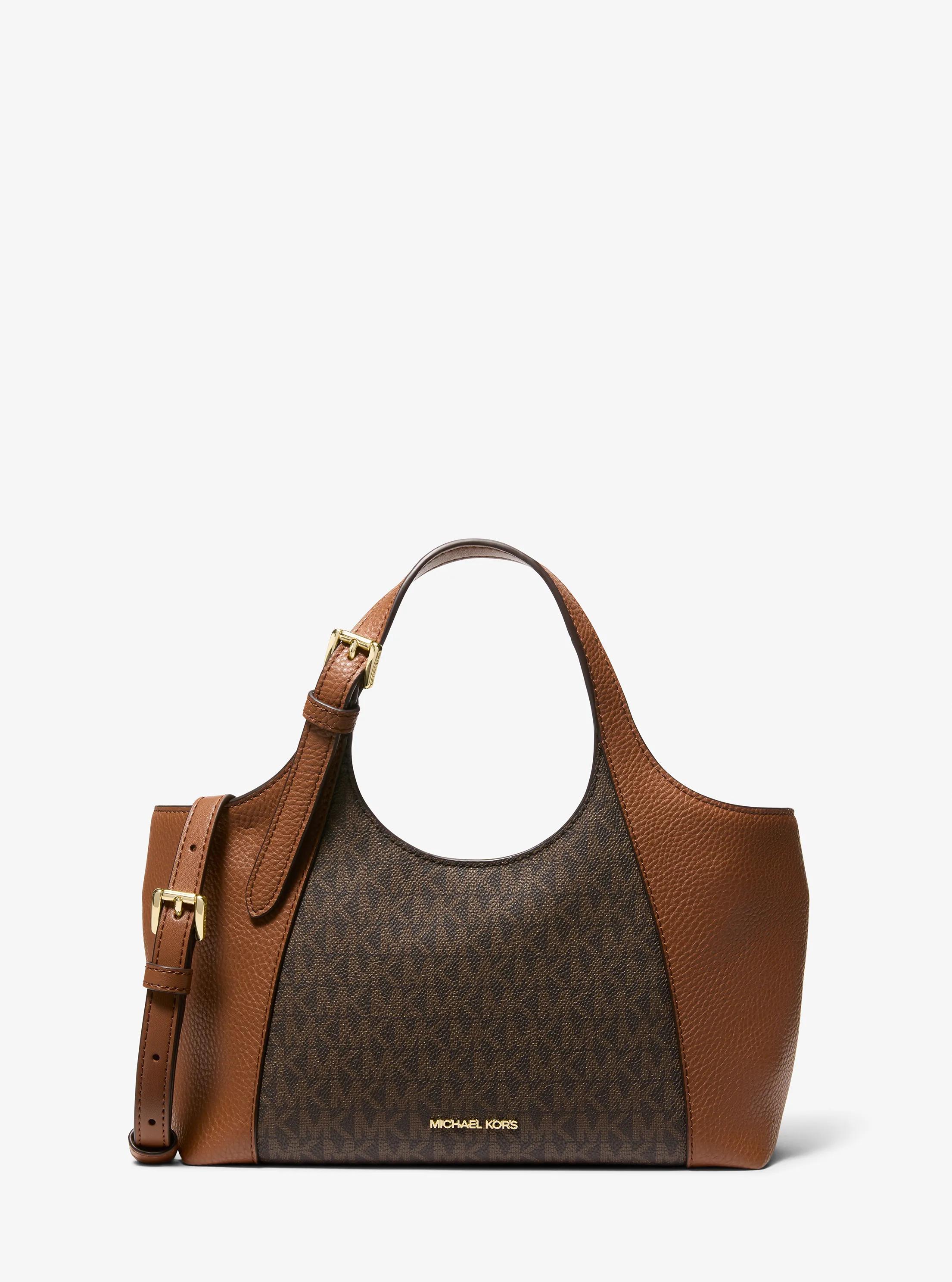 Bernie Small Signature Logo Satchel in BROWN | Michael Kors