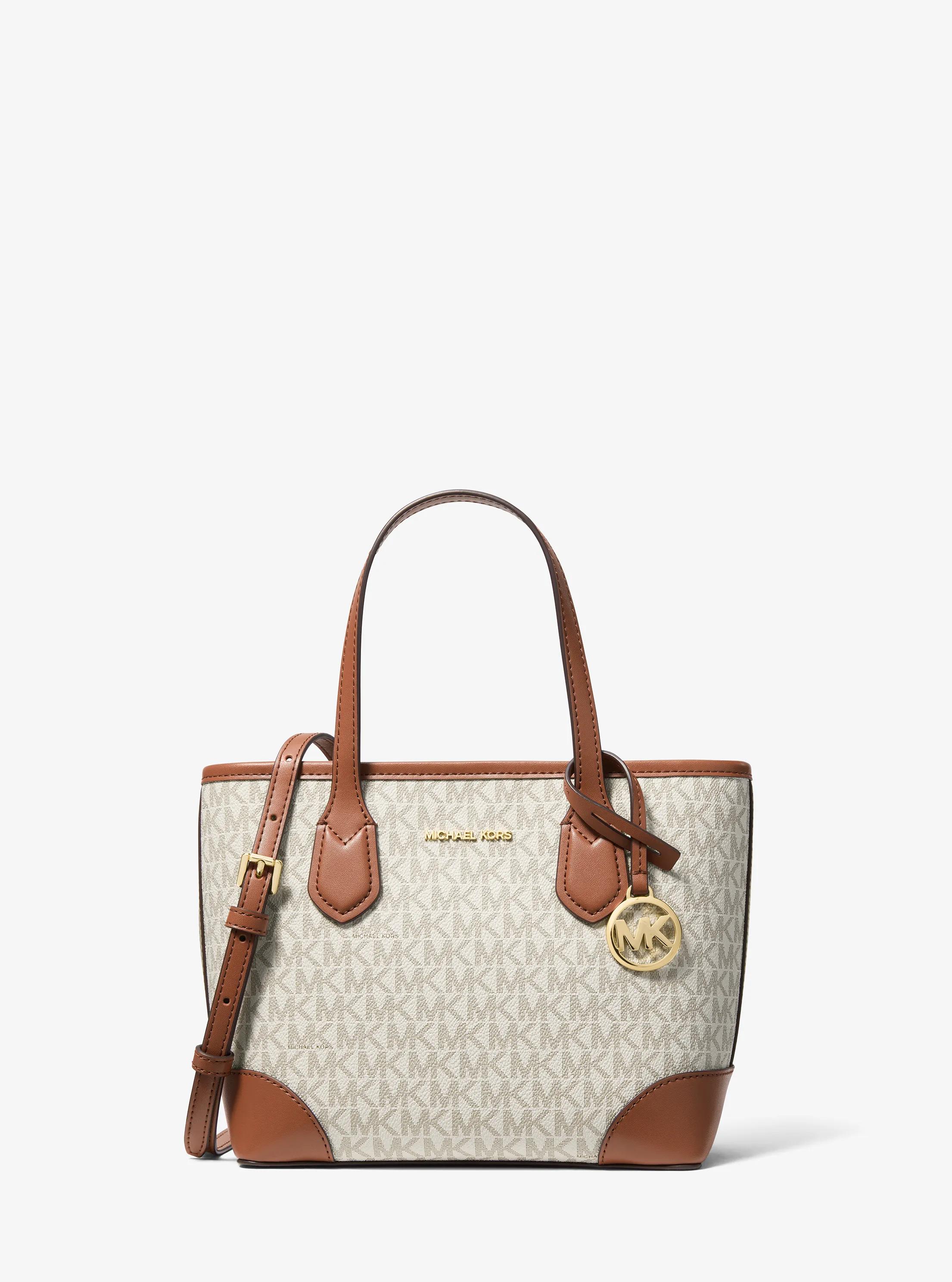 Tr&egrave;s petit sac fourre-tout convertible Eva &agrave; logo Signature in VANILLE | Michael Kors