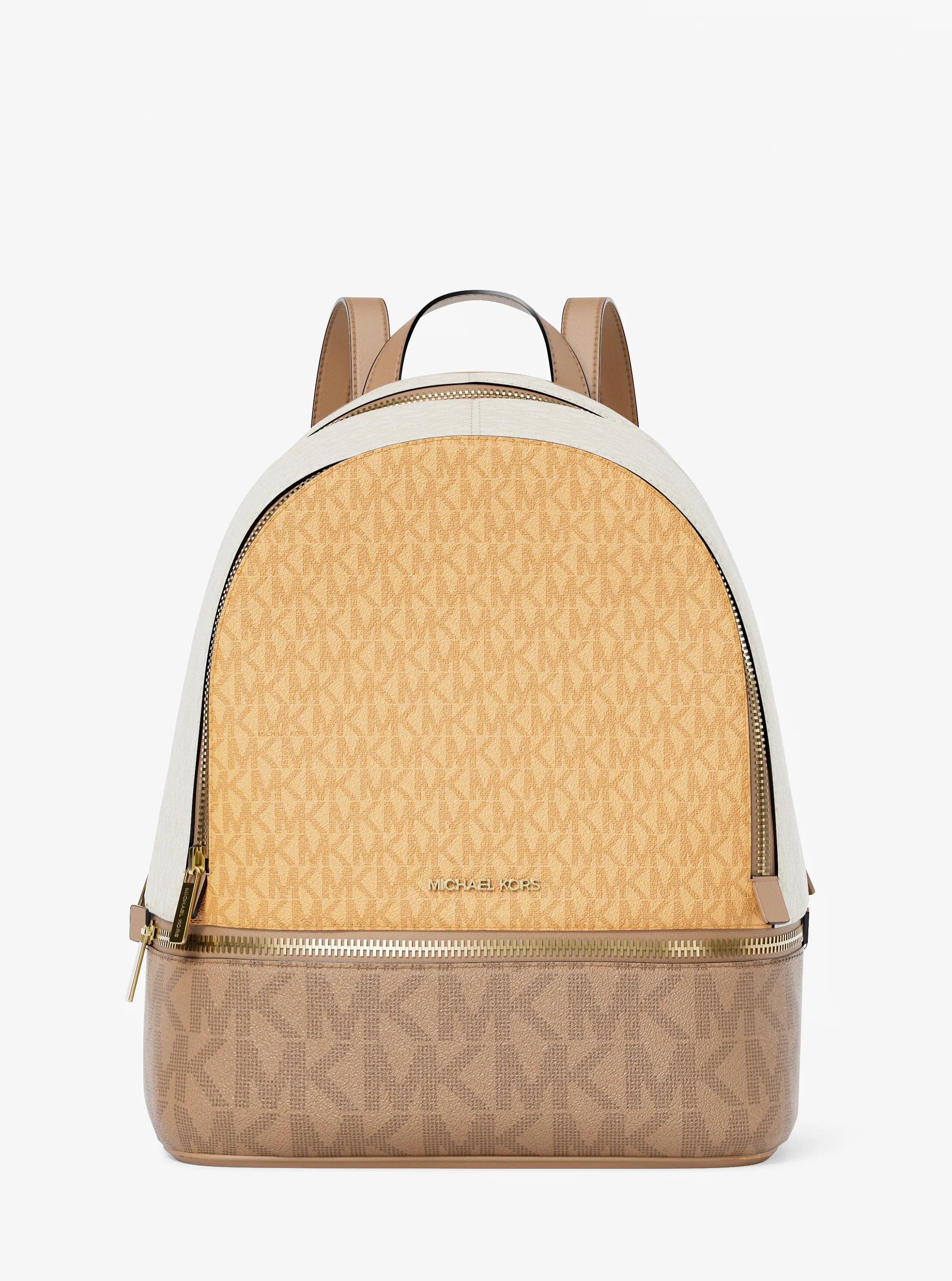 Rhea Medium Color-Block Signature Logo Backpack