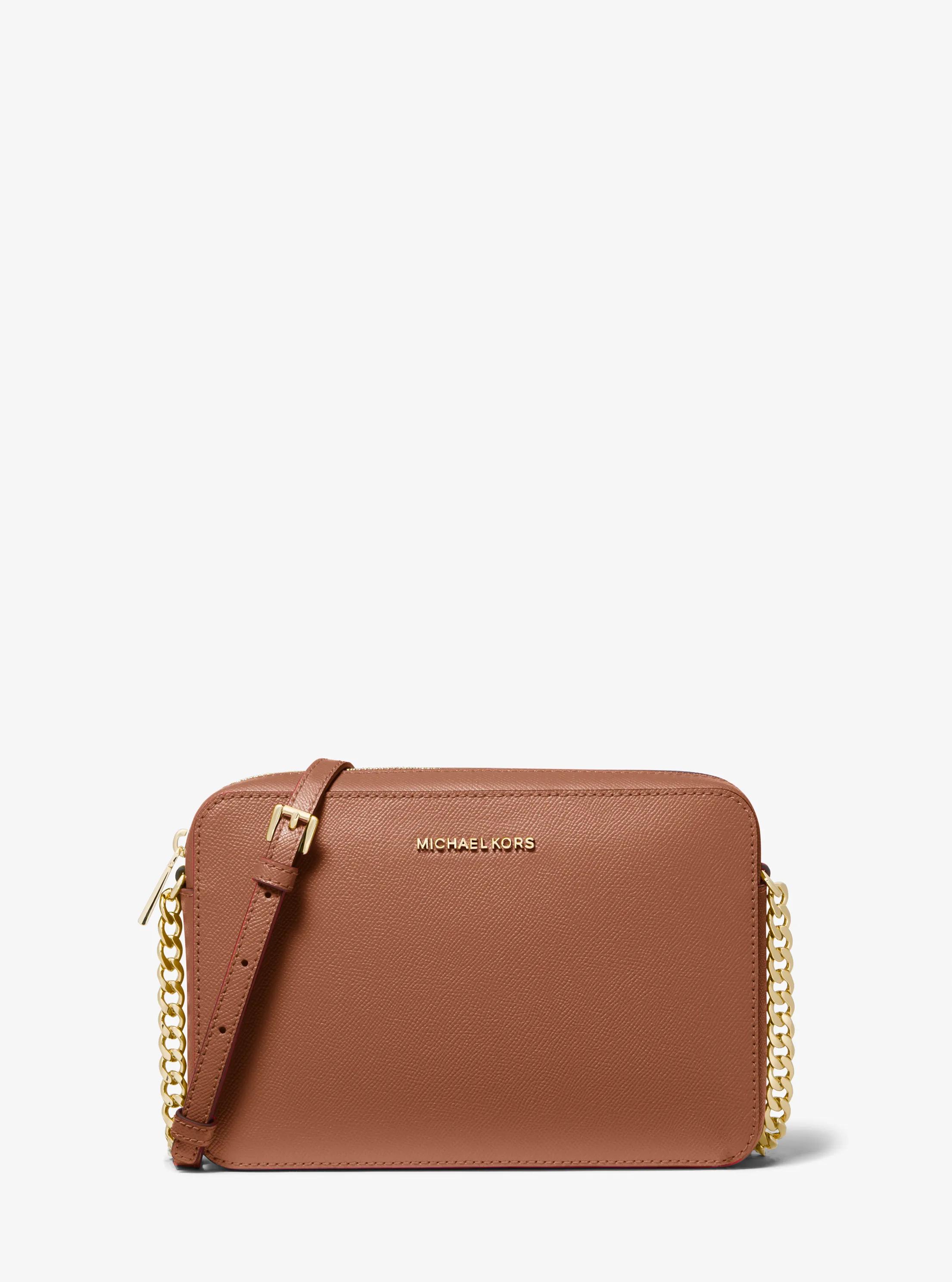 Jet Set Large Saffiano Leather Crossbody Bag in LUGGAGE | Michael Kors