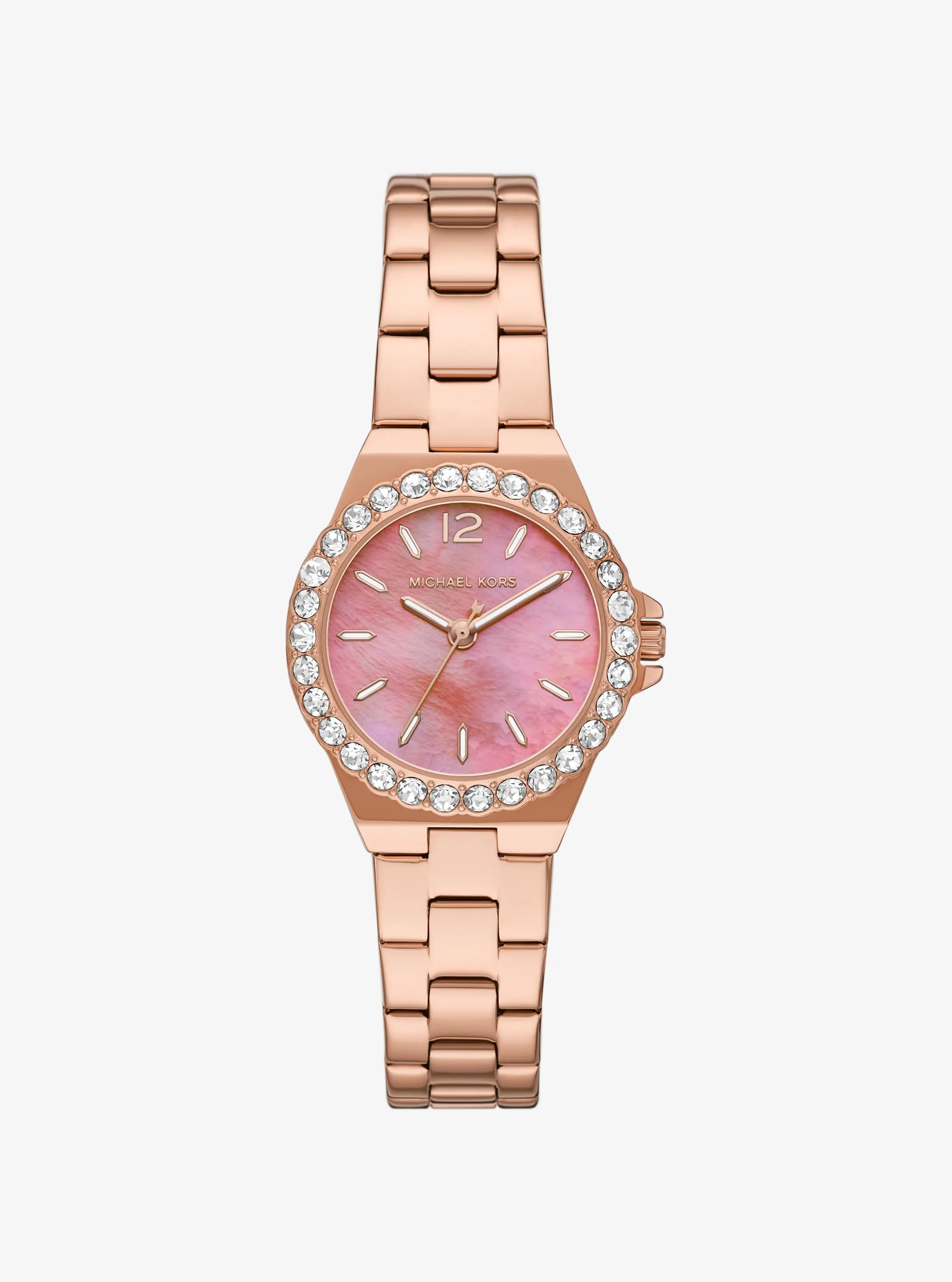 Reloj Lennox mini en tono oro rosado con incrustaciones in DORADO ROSA | Michael Kors