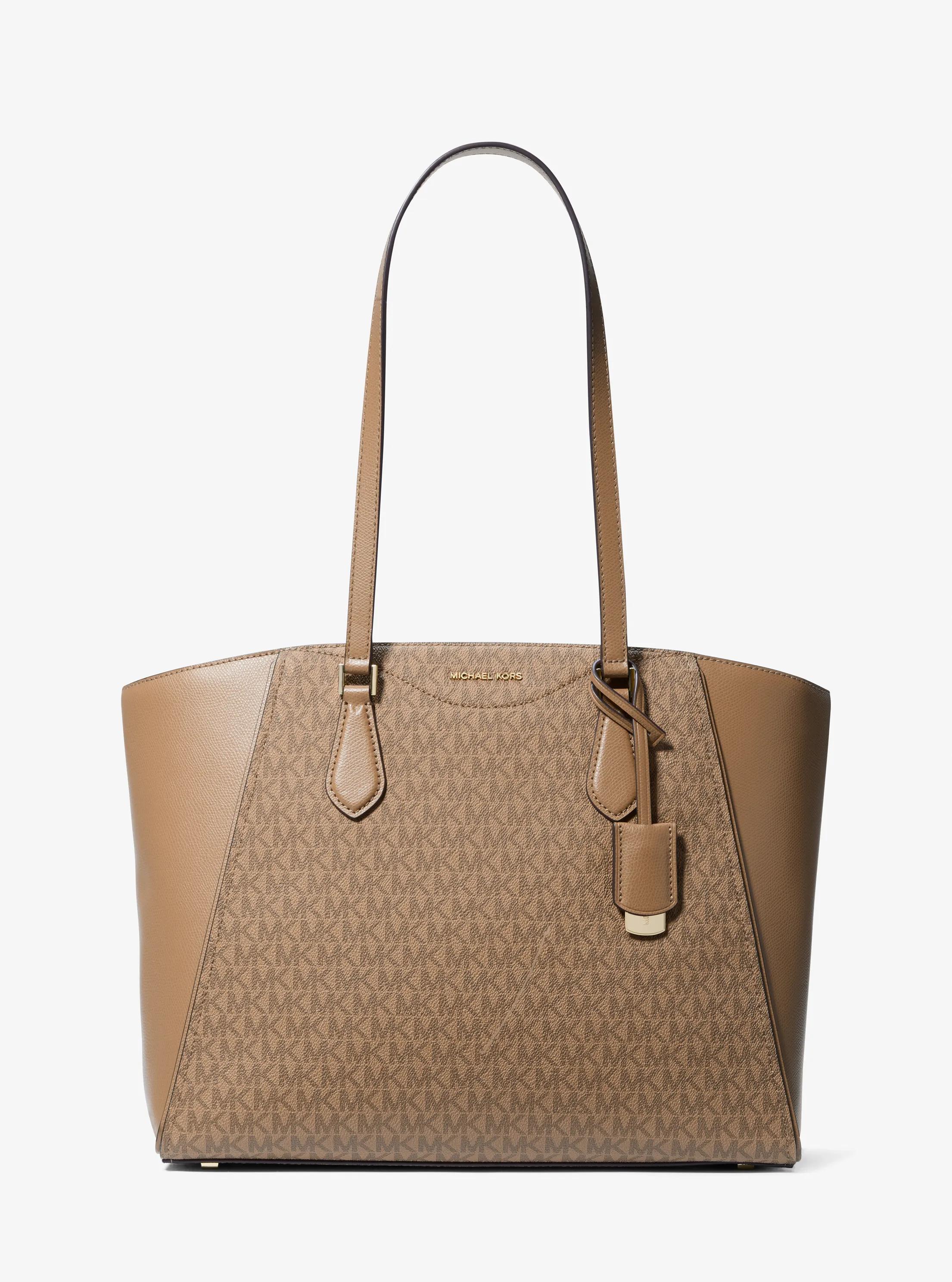 Bolso tote Taryn grande de piel con logotipo in C&Aacute;SCARA | Michael Kors