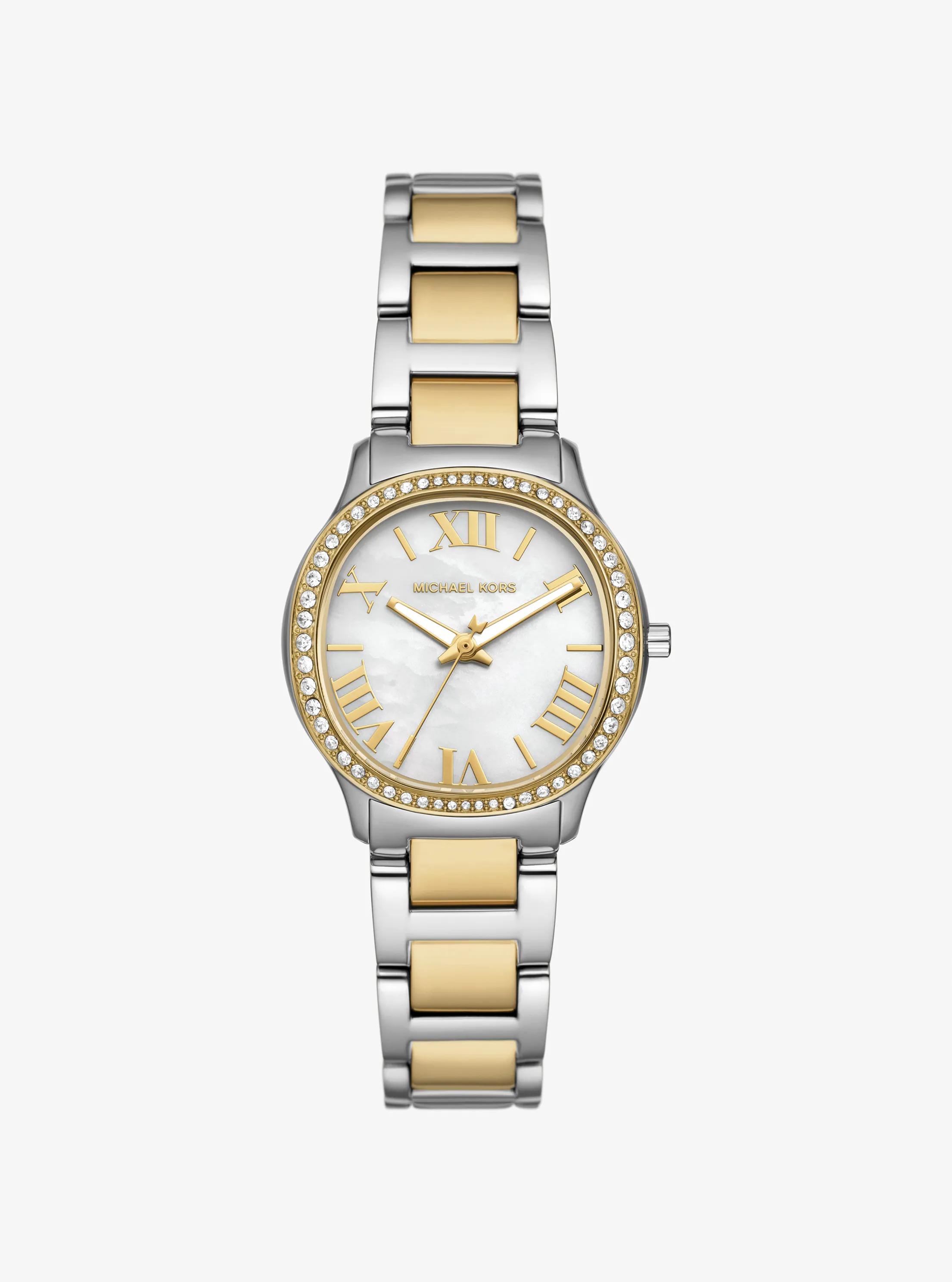 Mini Sage Pav&eacute; Two-Tone Watch in TWO TONE | Michael Kors