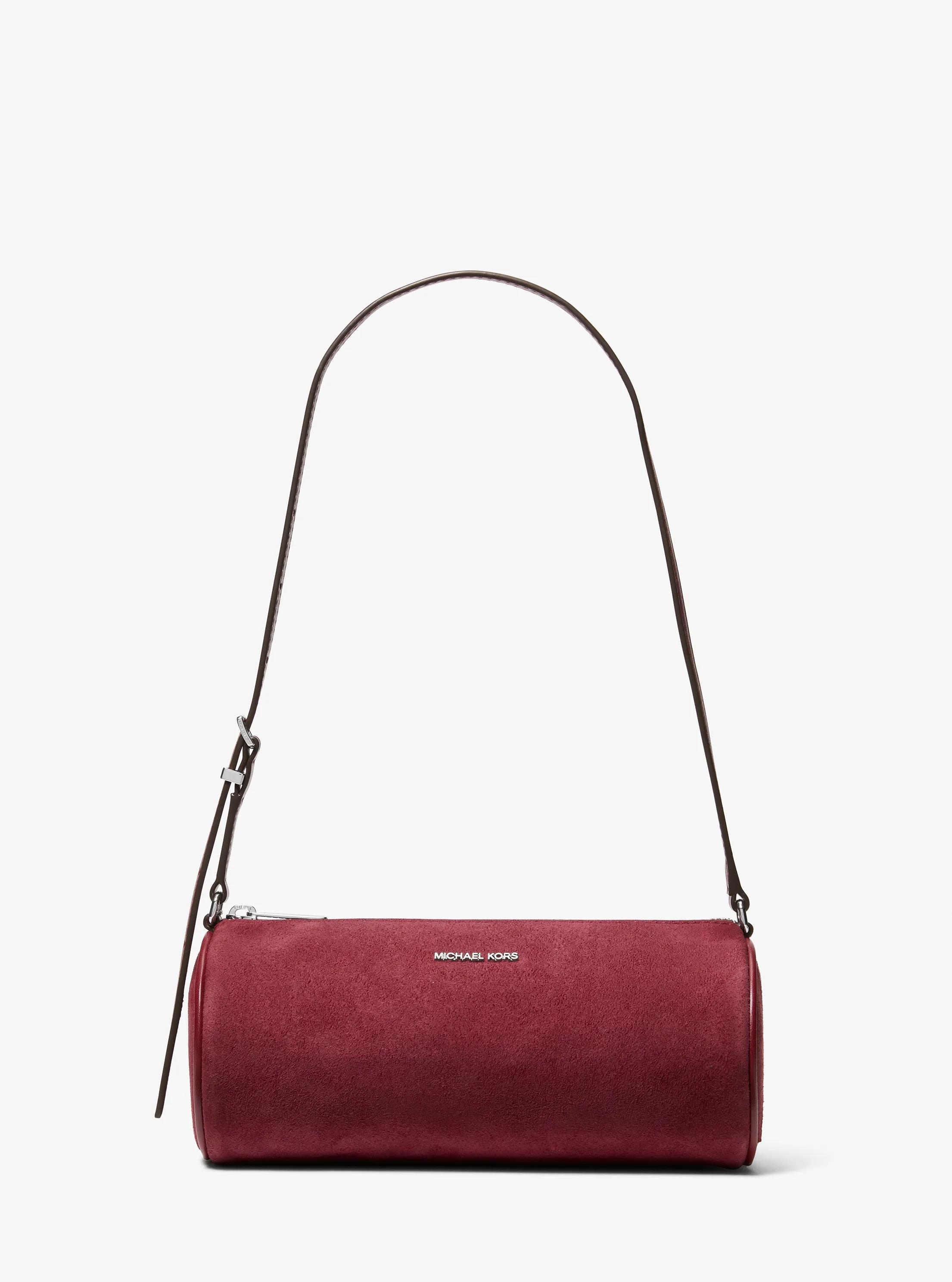 Ashton Small Barrel Pochette in MAROON | Michael Kors