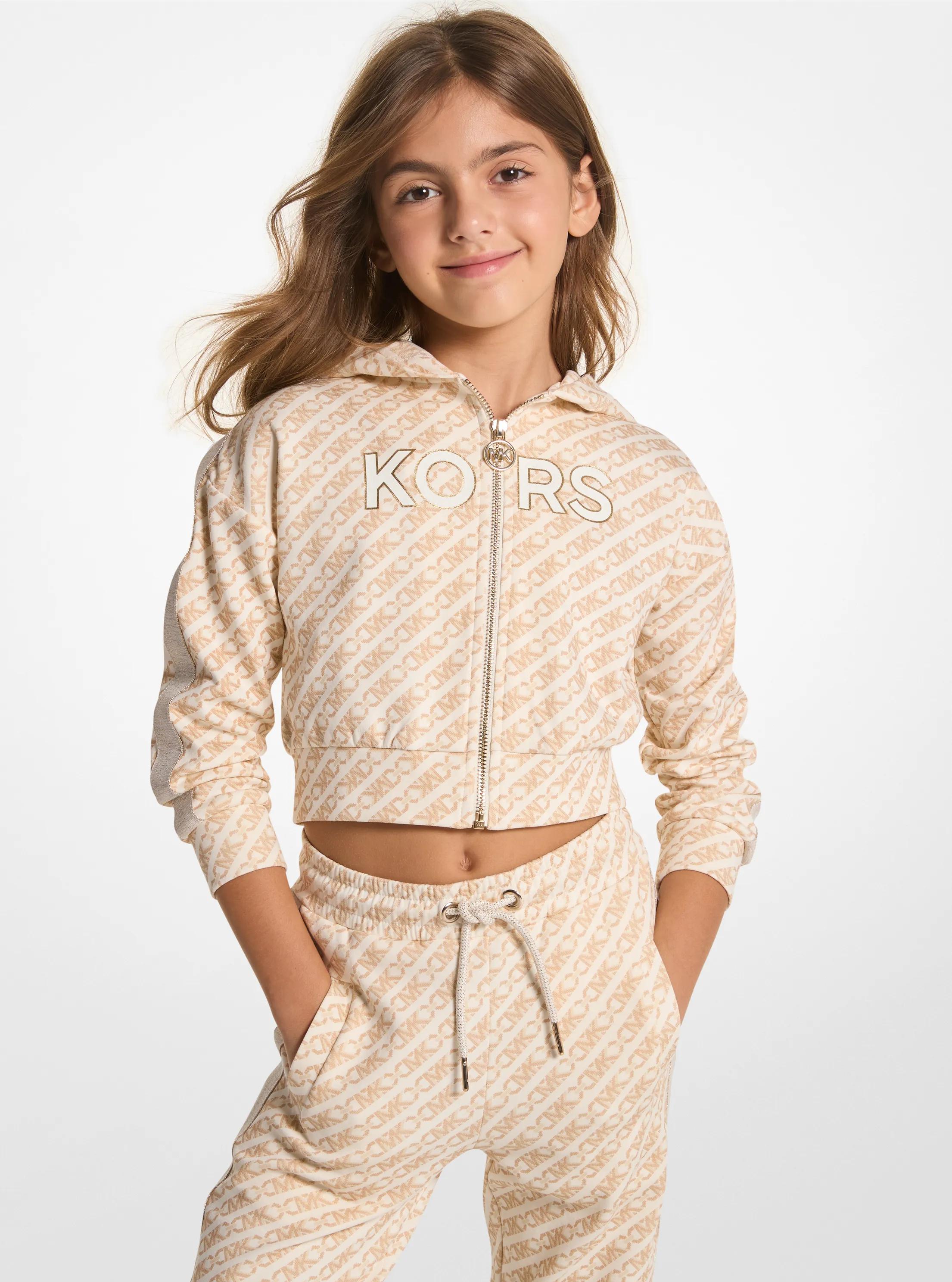 Michael Kors Kids Mk Kapuzenpullover Mit Empire Signature-Logomuster Und Reißverschluss - Natur - Michael Kors