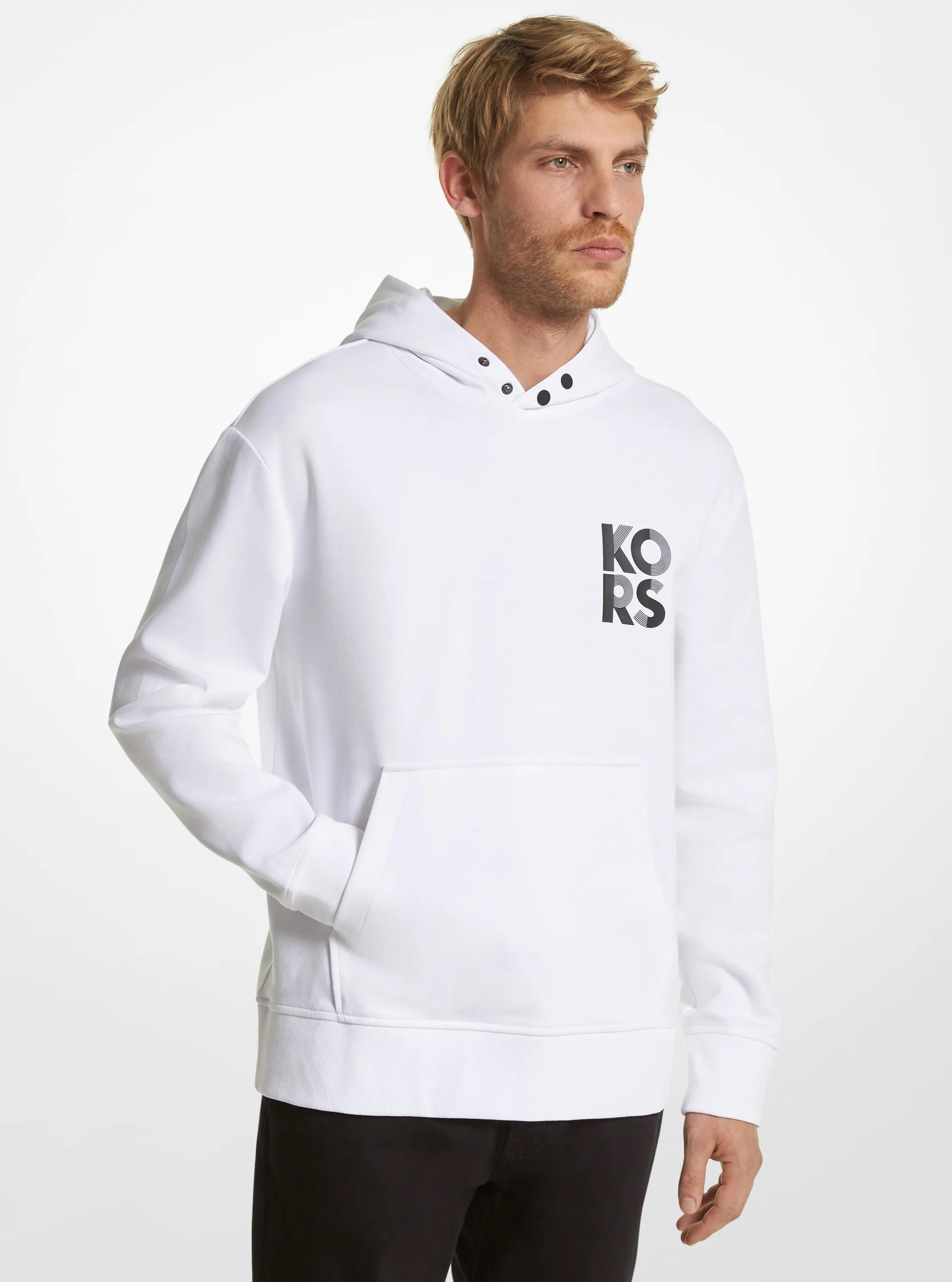 Logo Cotton Blend Hoodie in WHITE | Michael Kors
