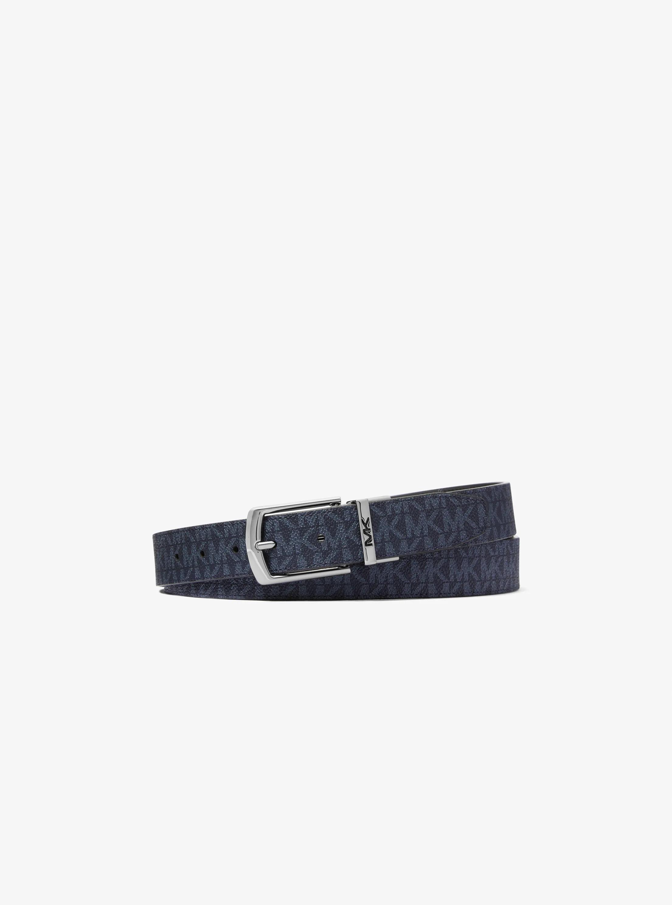 Reversible Signature Logo Belt in ADMRL/PLBLUE | Michael Kors
