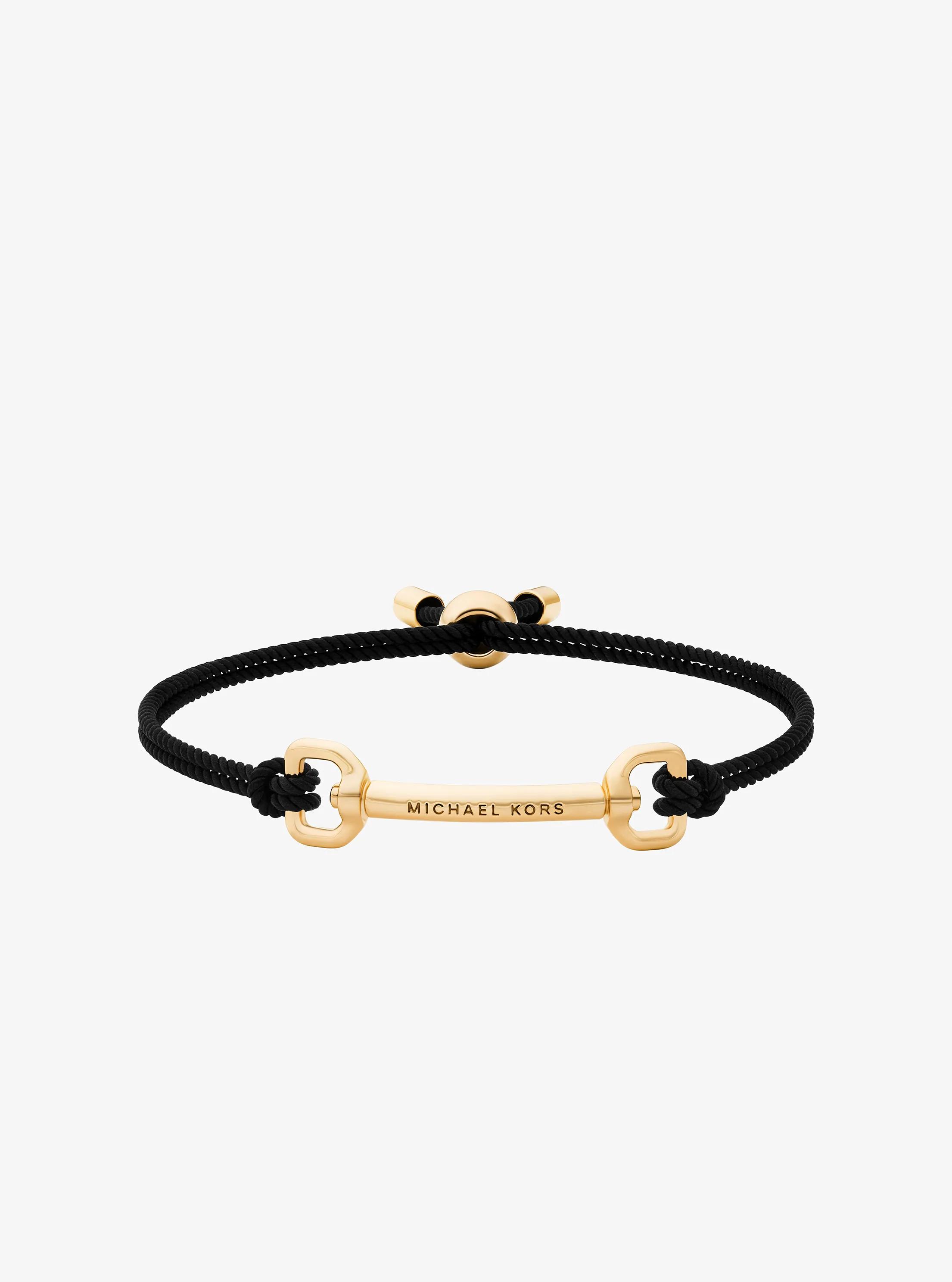 Horsebit Cord Slider Bracelet in GOLD/BLACK | Michael Kors