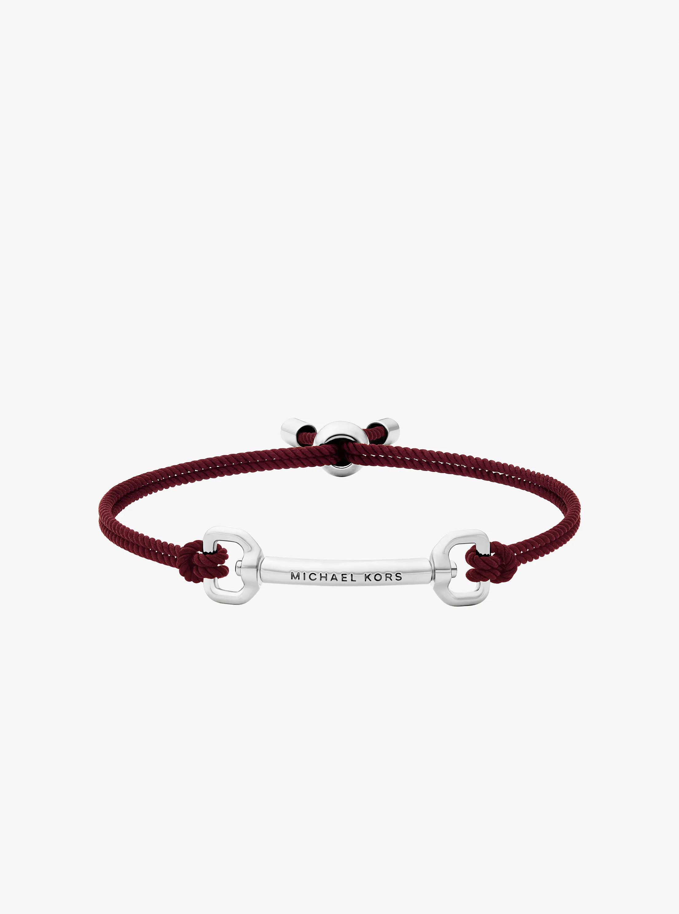 Pulsera ajustable de cord&oacute;n con motivo de bocado in PLATEADO/GRANATE | Michael Kors