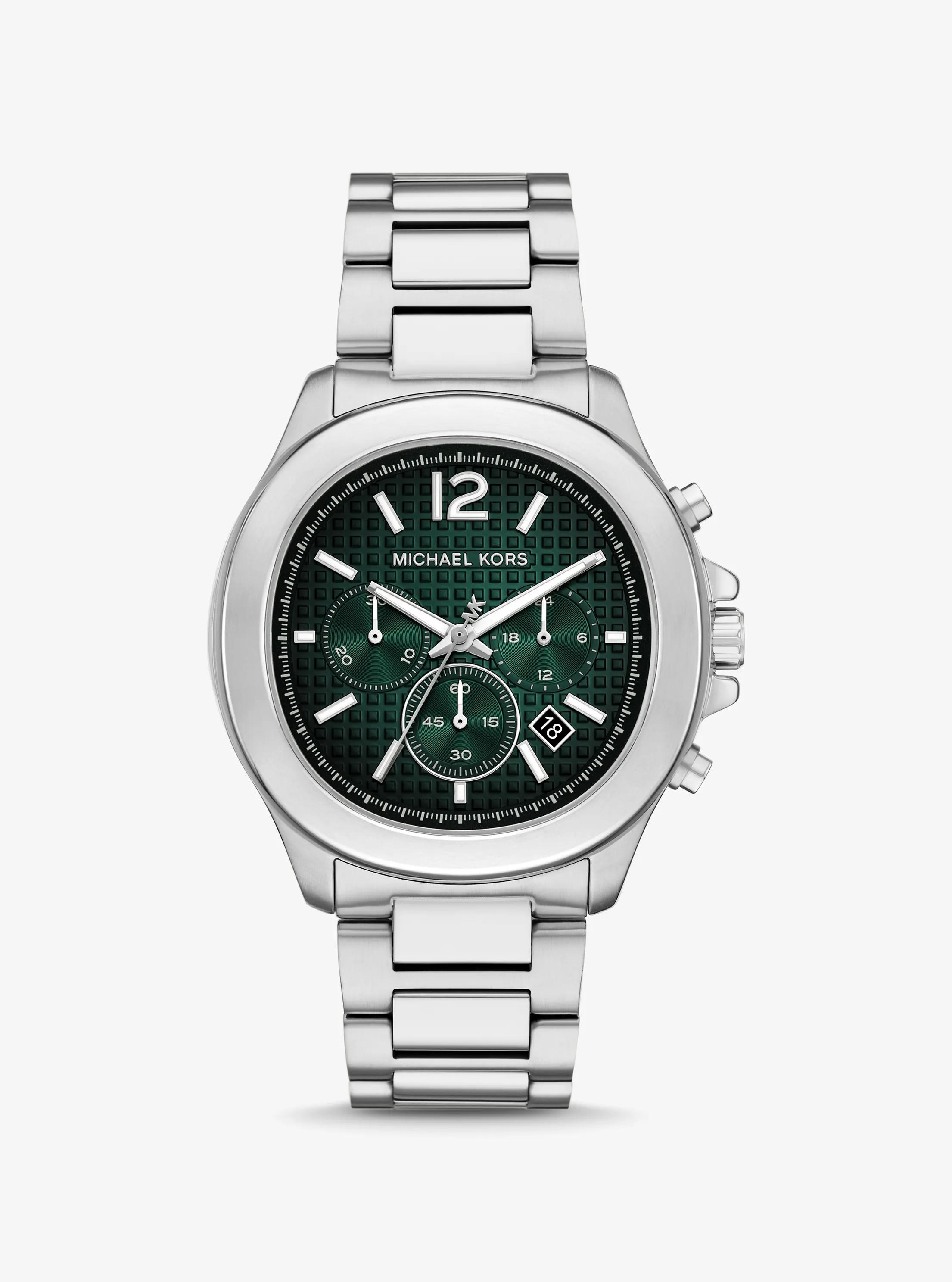 Oversized Sage Silver-Tone Watch in SILVER | Michael Kors