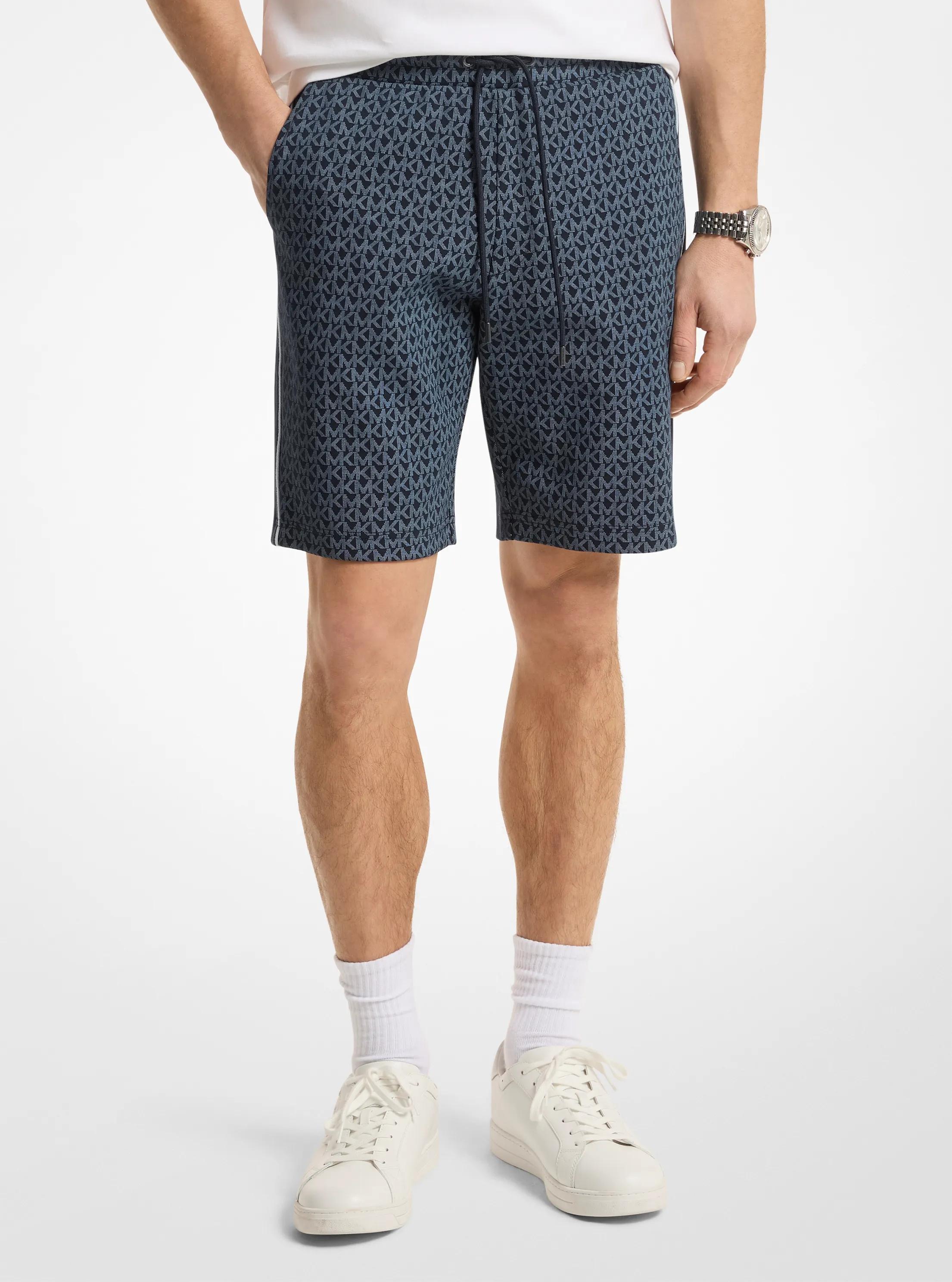 Signature Logo Cotton Blend Shorts in MIDNIGHT | Michael Kors