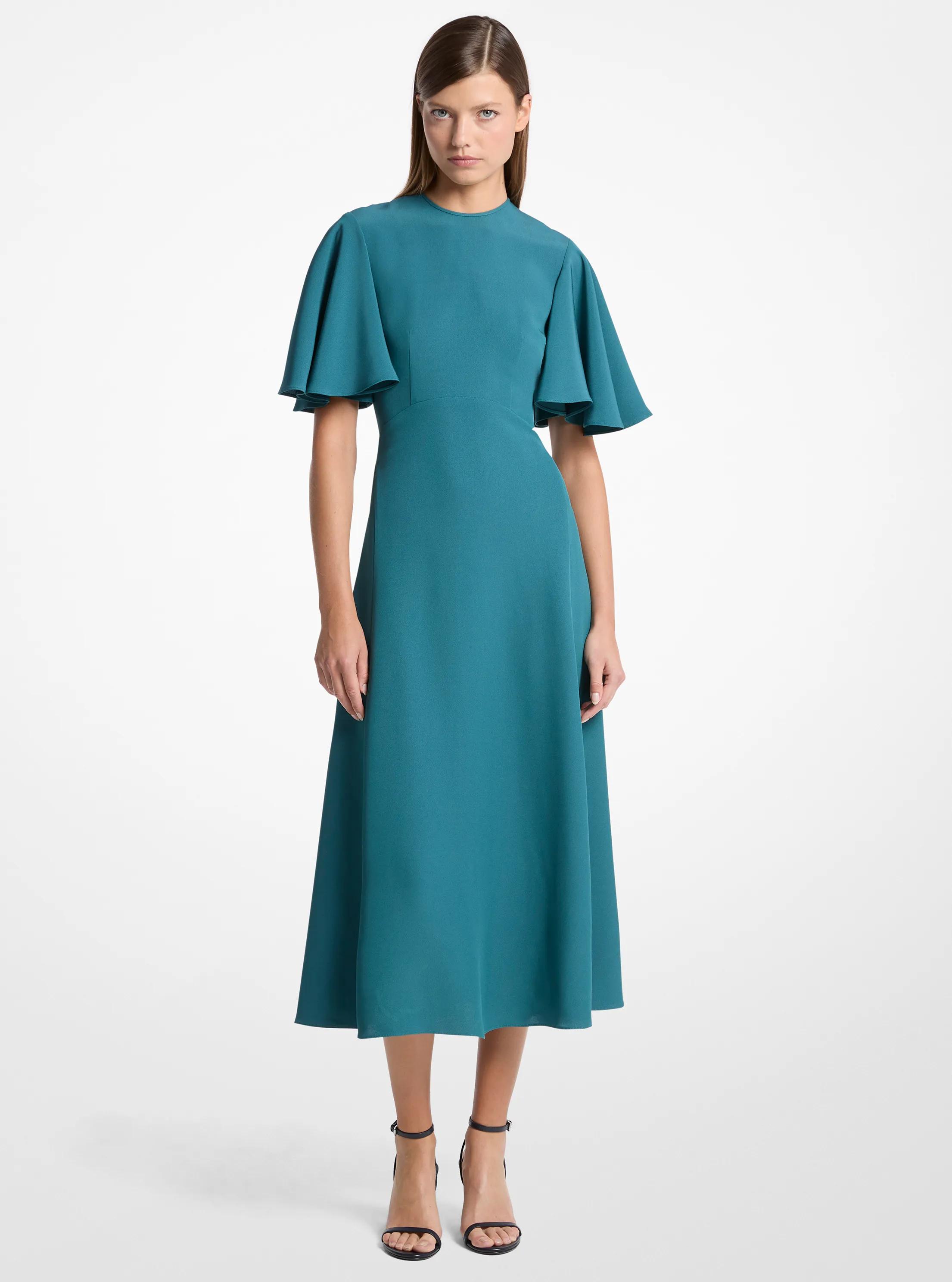 Michael Kors Collection Crepe Cady Flutter-Sleeve Dress