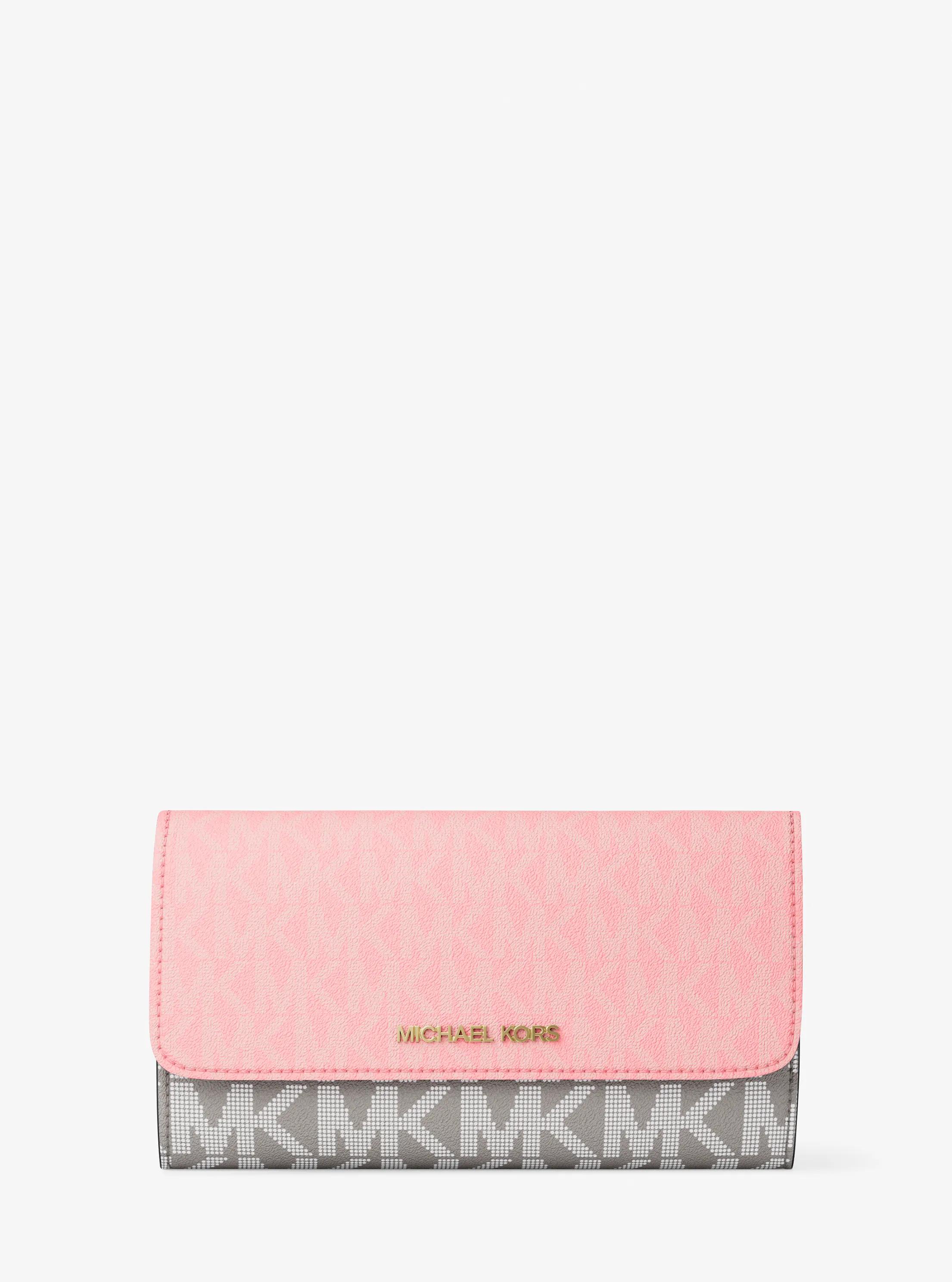 Jet Set Large Signature Logo Tri-Fold Wallet in CRNTION MLTI | Michael Kors