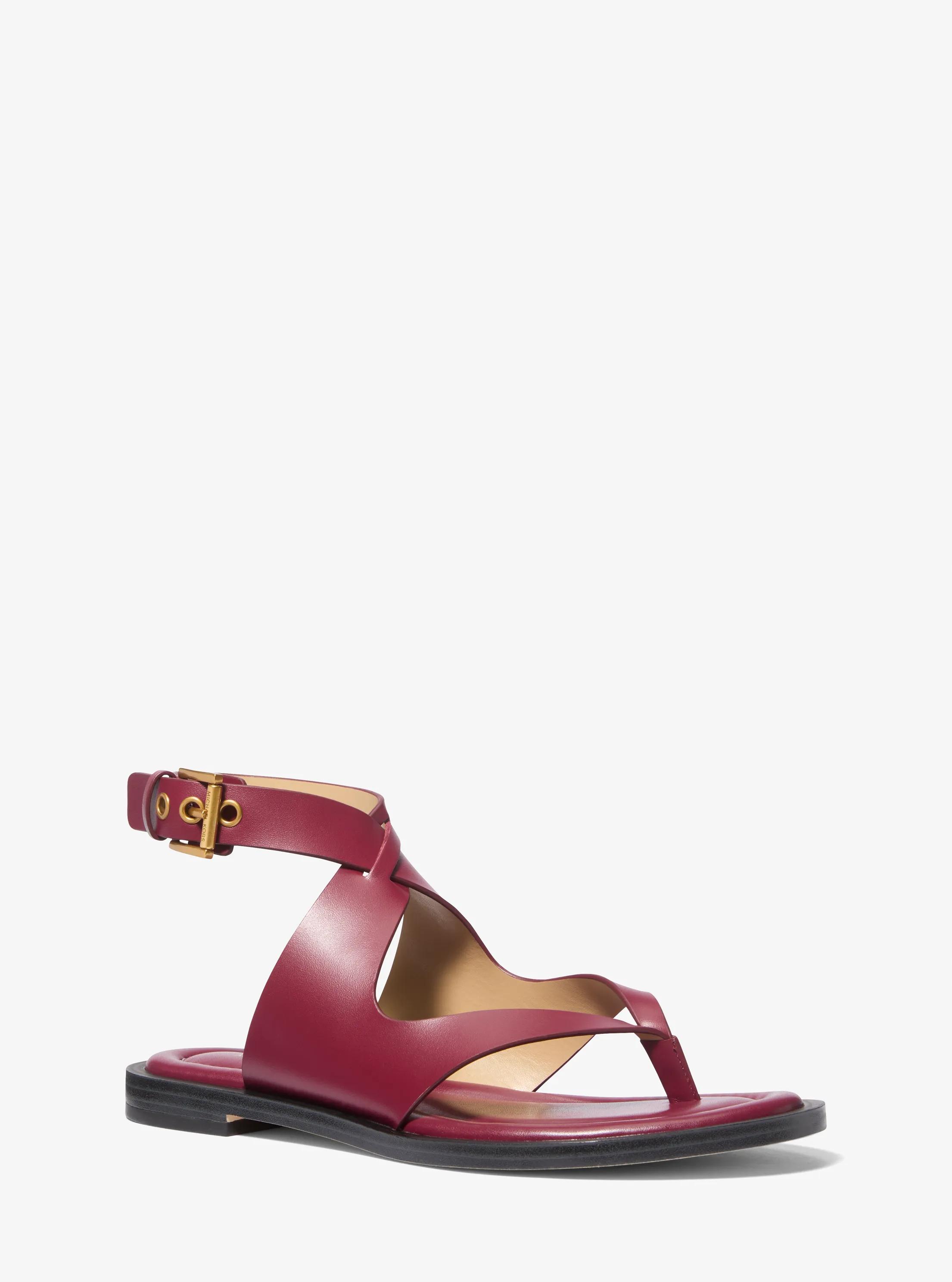 Irene Leather Wrap Sandal in MULBERRY | Michael Kors