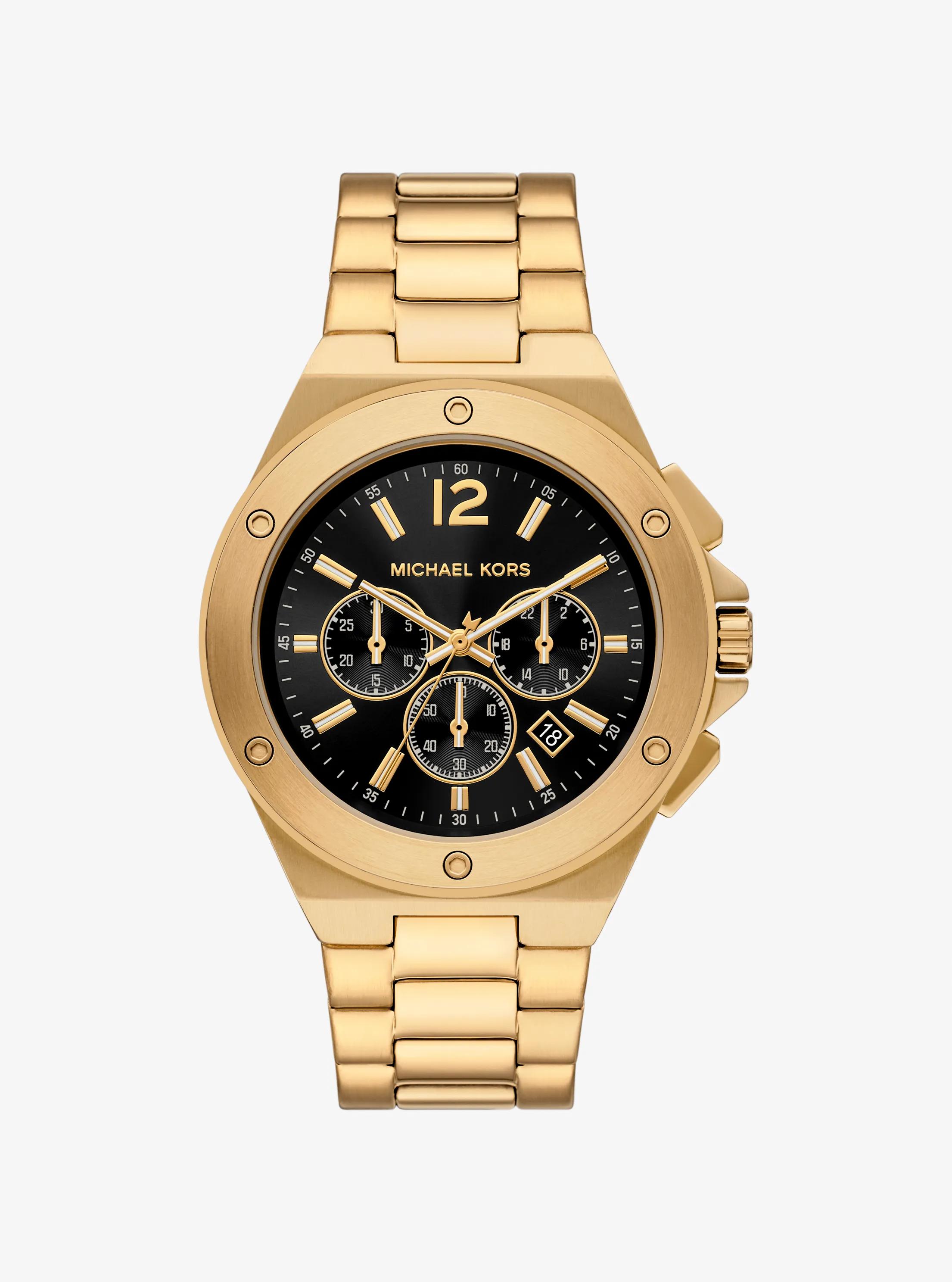 Oversized Lennox Gold-Tone Watch in GOLD | Michael Kors