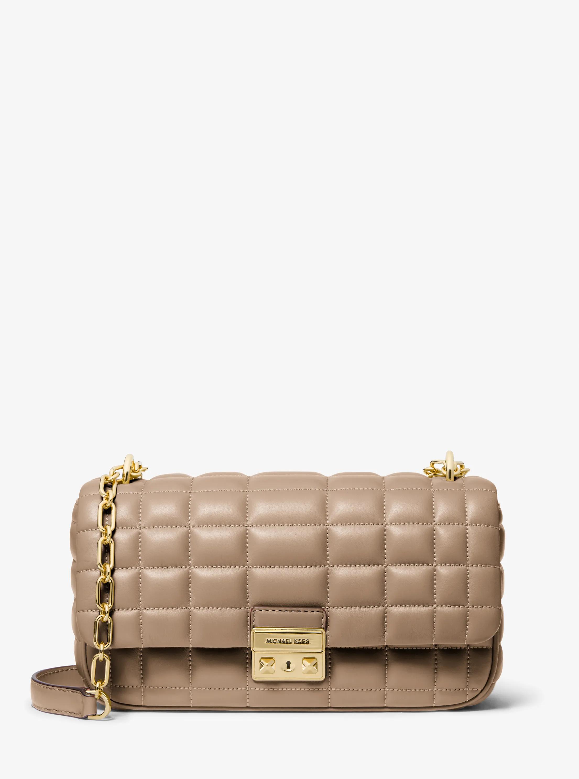 Bolso de hombro Tribeca grande de piel acolchada in ABEDUL | Michael Kors