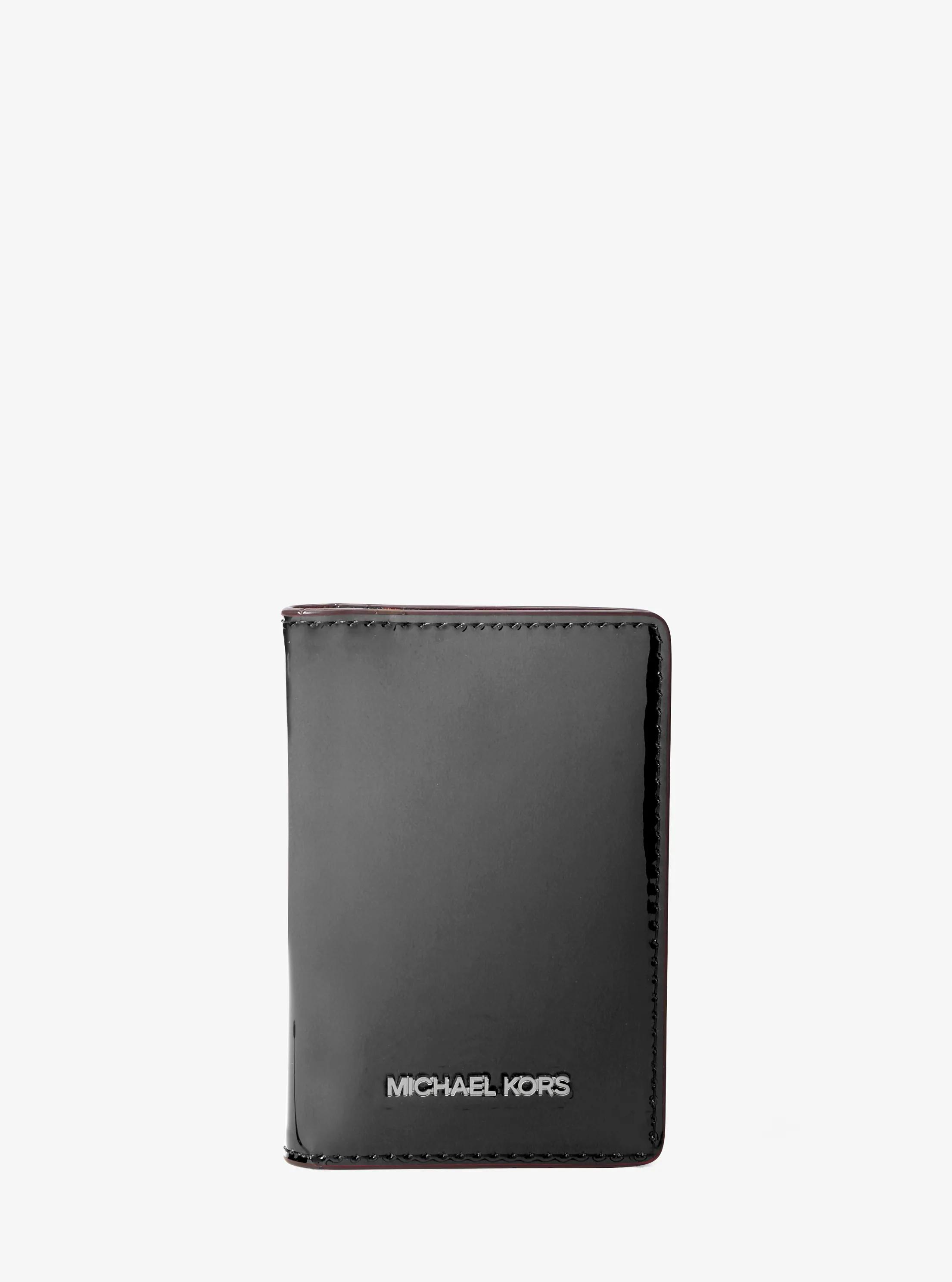 Jet Set Small Metallic Bi-Fold Wallet in BLACK | Michael Kors