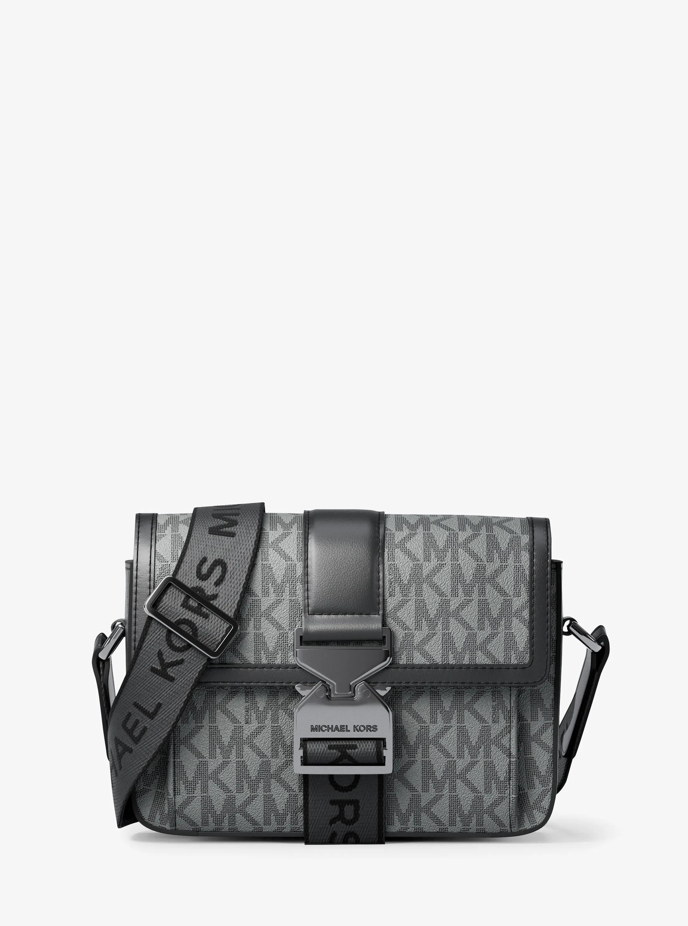 Hudson Signature Logo Crossbody Bag in STORM | Michael Kors