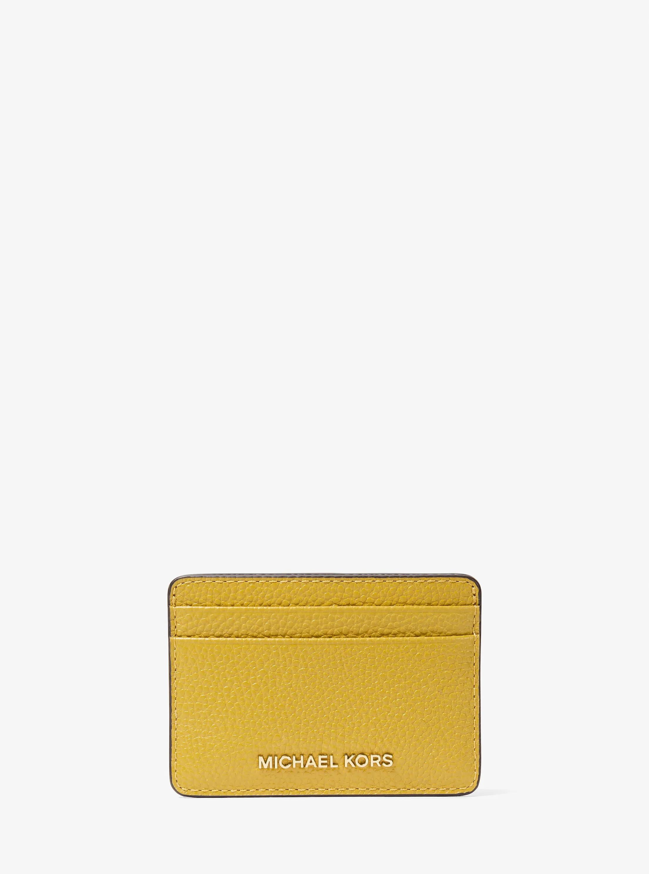 MK Porte-cartes en cuir grainé - Vert - Michael Kors