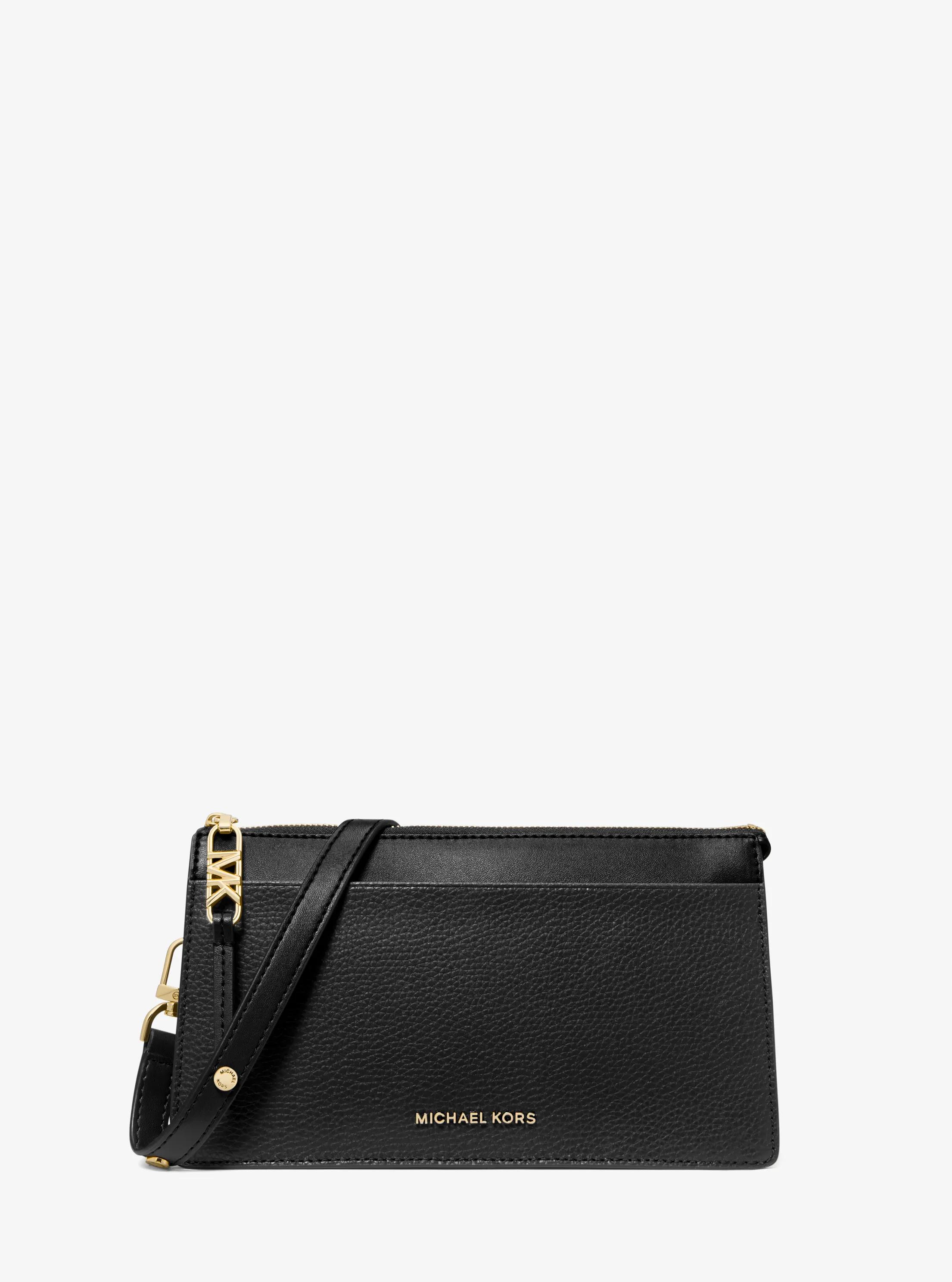 Empire Large Leather Convertible Crossbody Bag in BLACK | Michael Kors