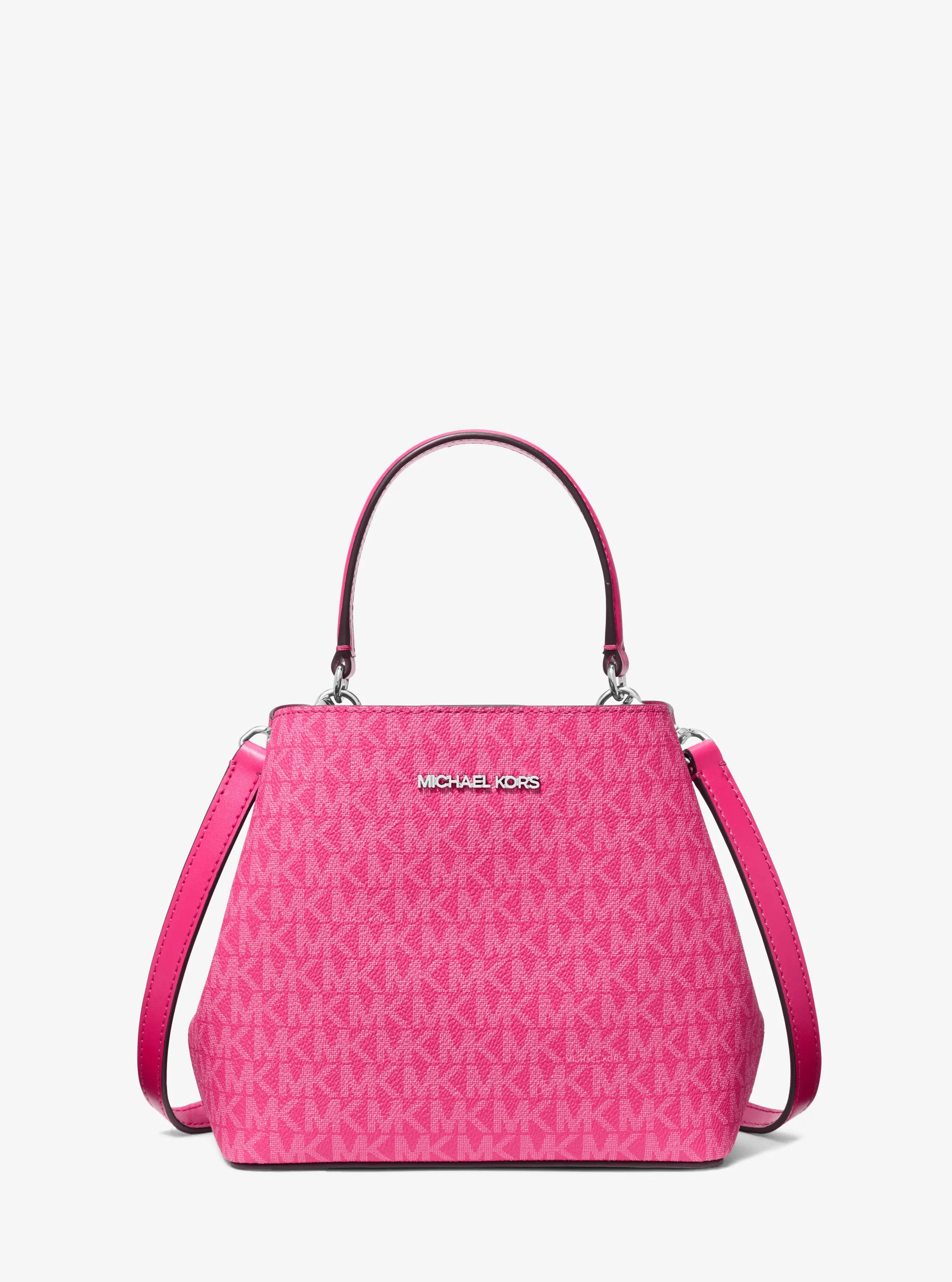 Pratt Small Signature Logo Convertible Shoulder Bag in DRAGONFRUIT