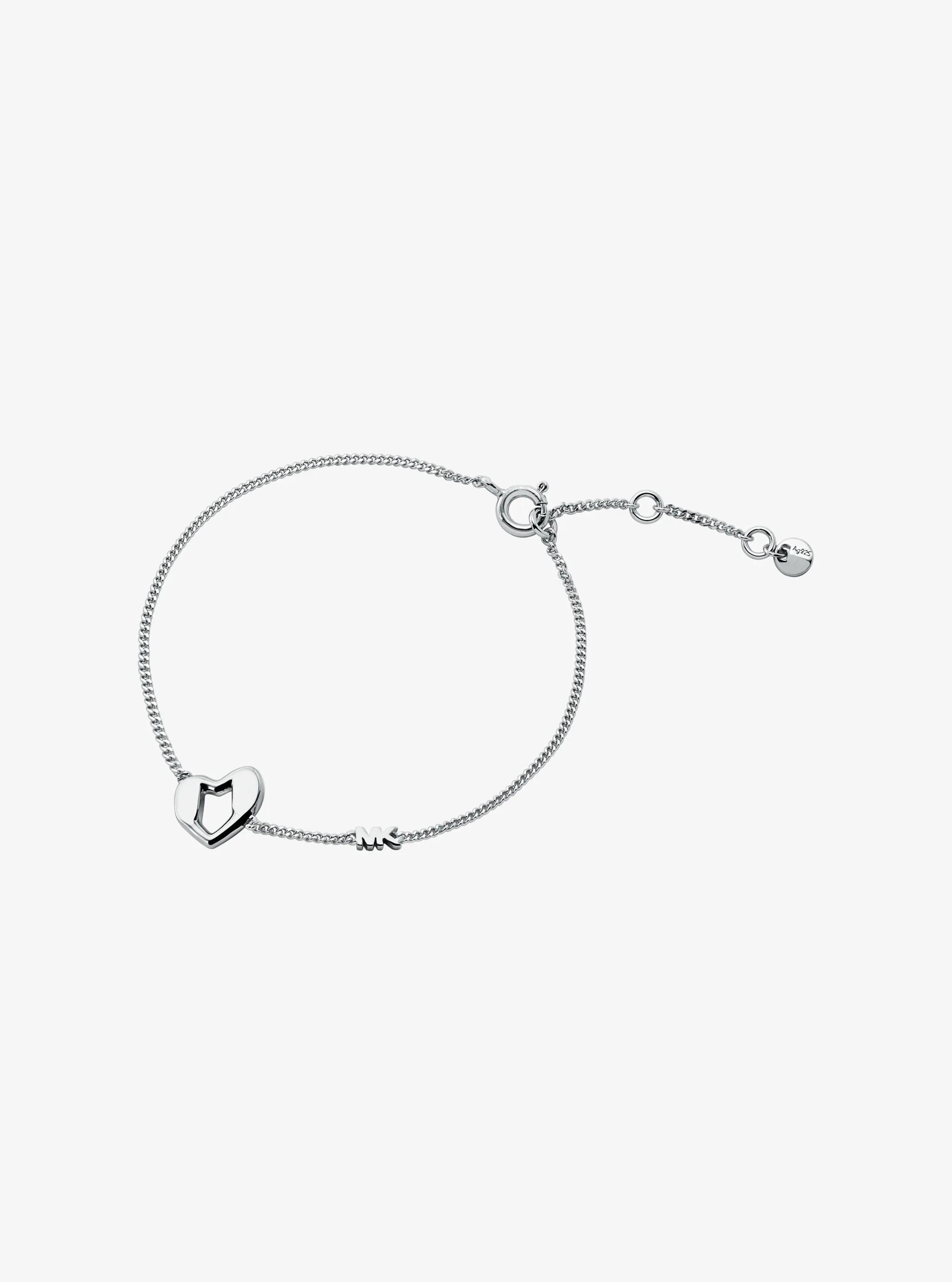 Precious Metal-Plated Sterling Silver Heart Bracelet in SILVER | Michael Kors