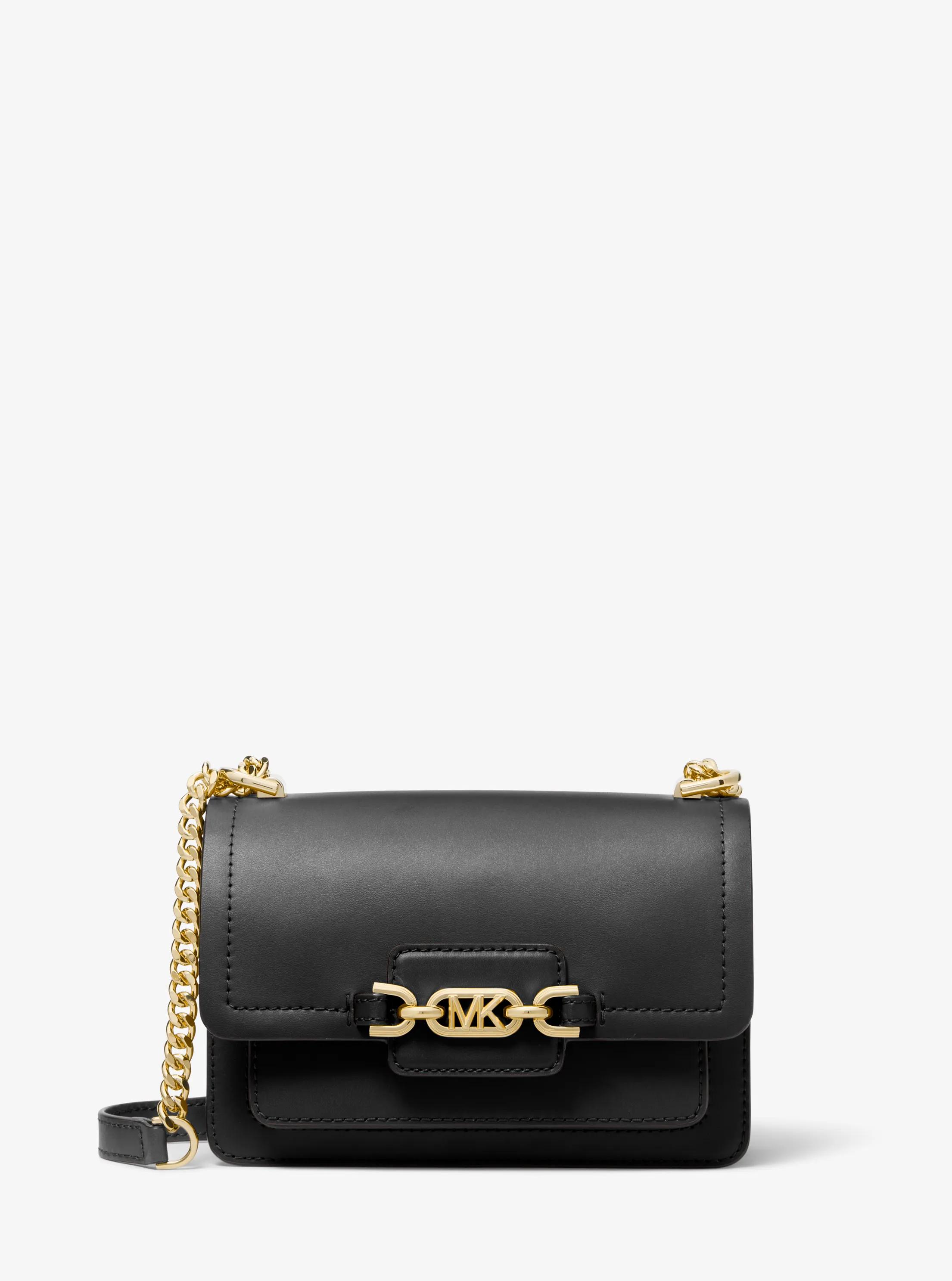 Heather Extra-Small Leather Crossbody Bag in BLACK | Michael Kors