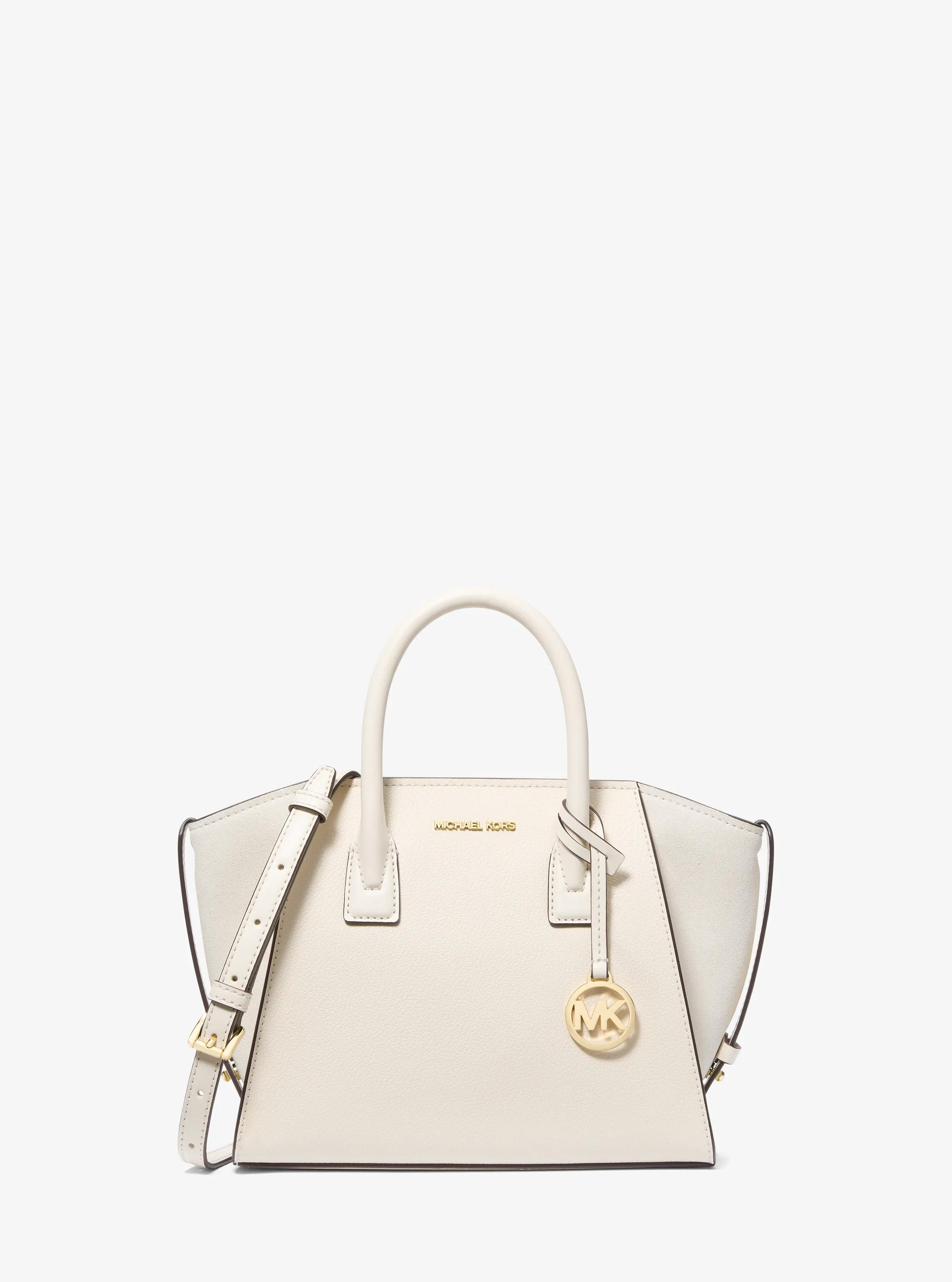 Bolso satchel Avril peque&ntilde;o de piel granulada in CREMA CLARO | Michael Kors