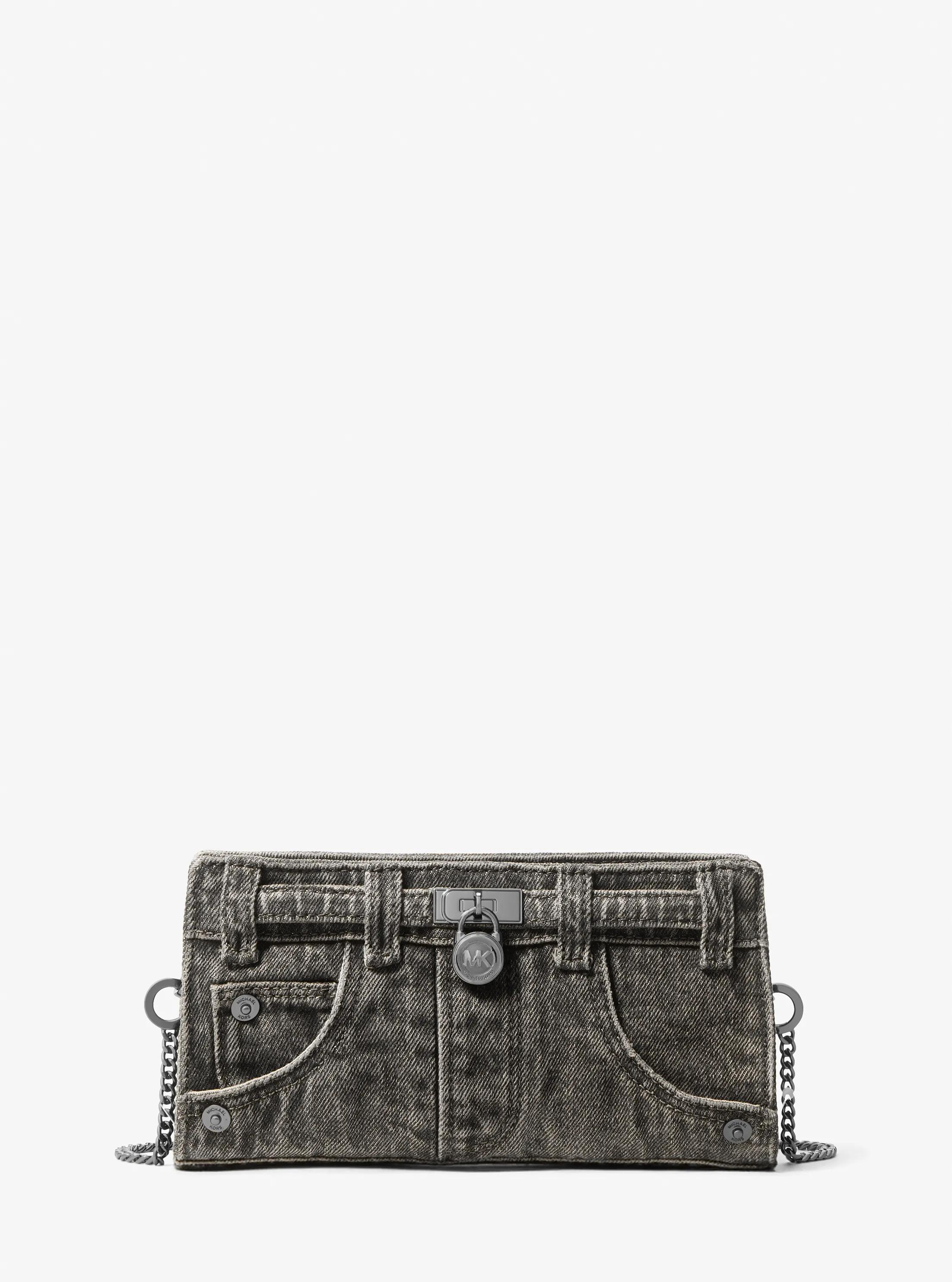 Hamilton Extra-Small Washed Denim Convertible Crossbody Bag in GRAPHITE | Michael Kors
