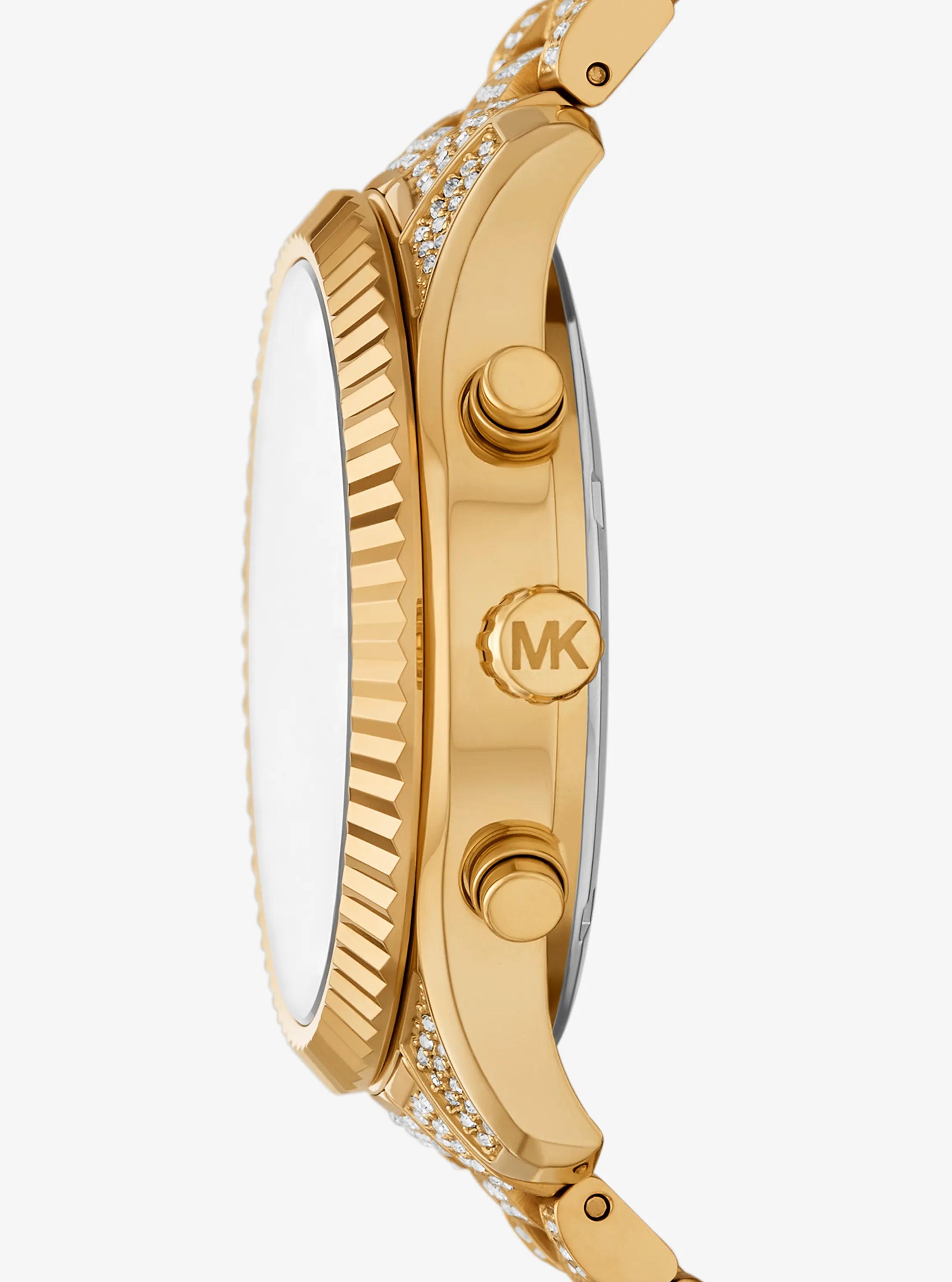 Oversized Lexington Pavé Gold-Tone Watch