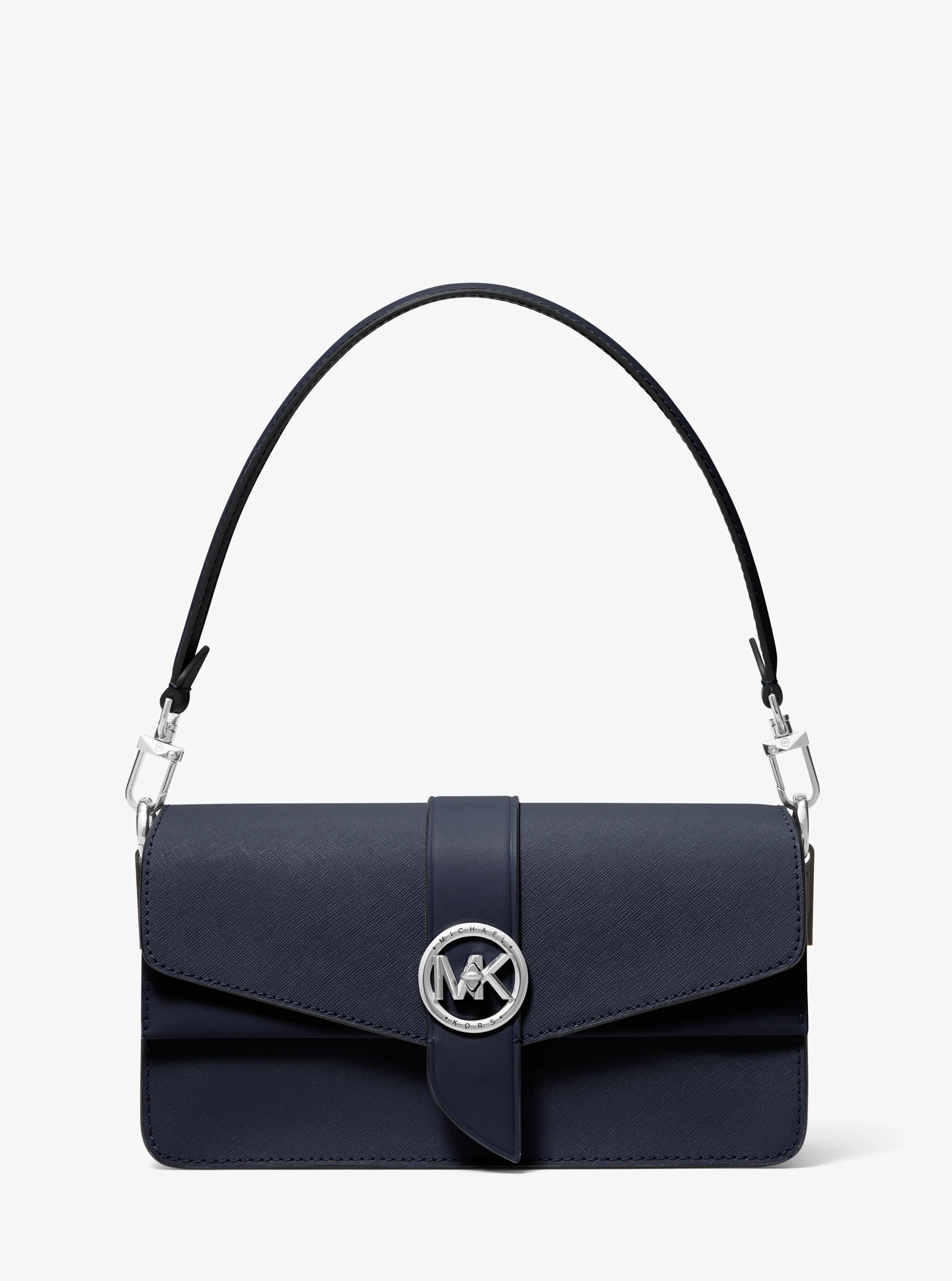 Bolso de hombro Greenwhich mediano de piel saffiano in AZUL MARINO | Michael Kors