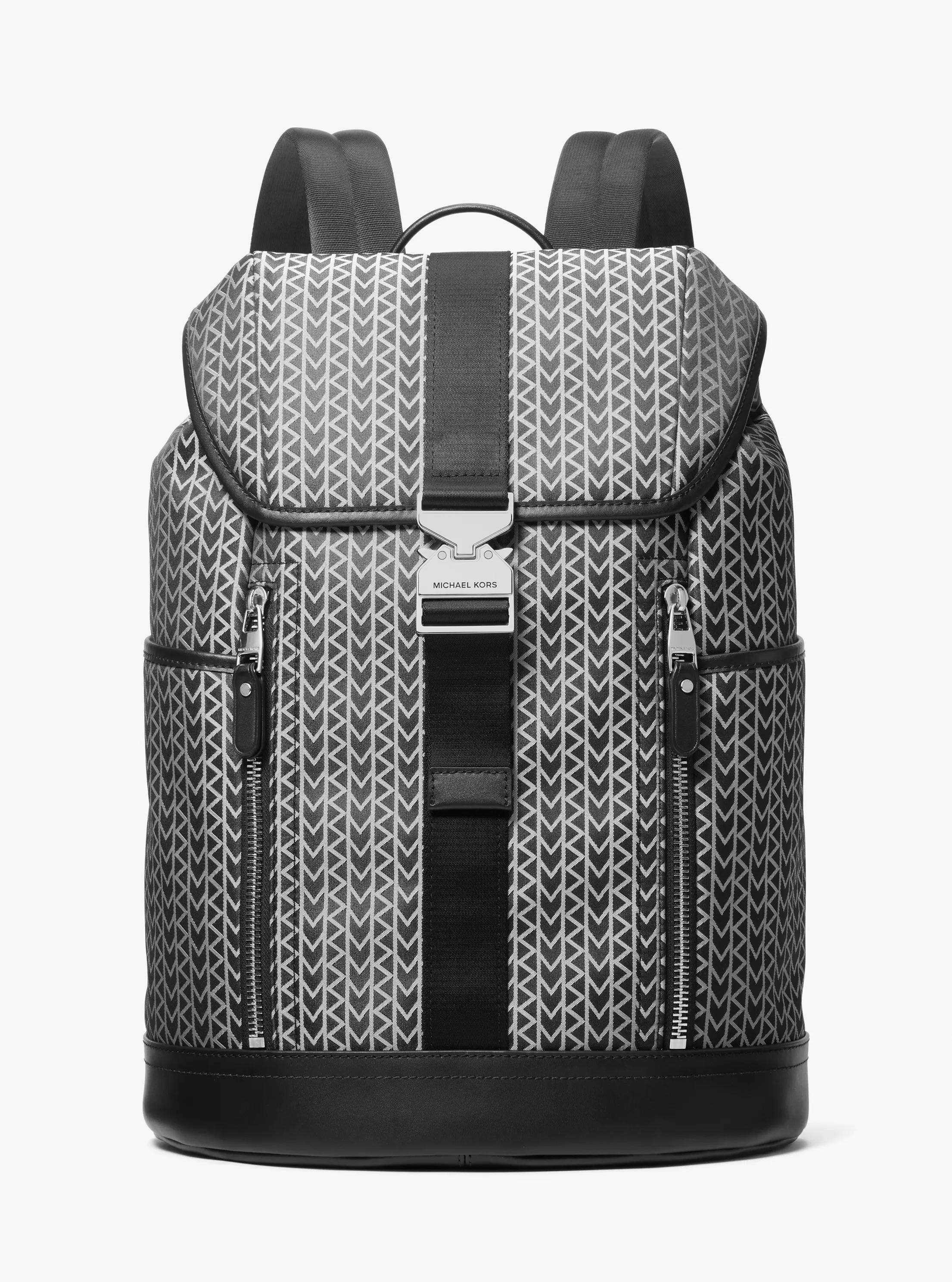 MK Sac à dos aviateur Eli en jacquard à logo MK2000 - Noir - Michael Kors