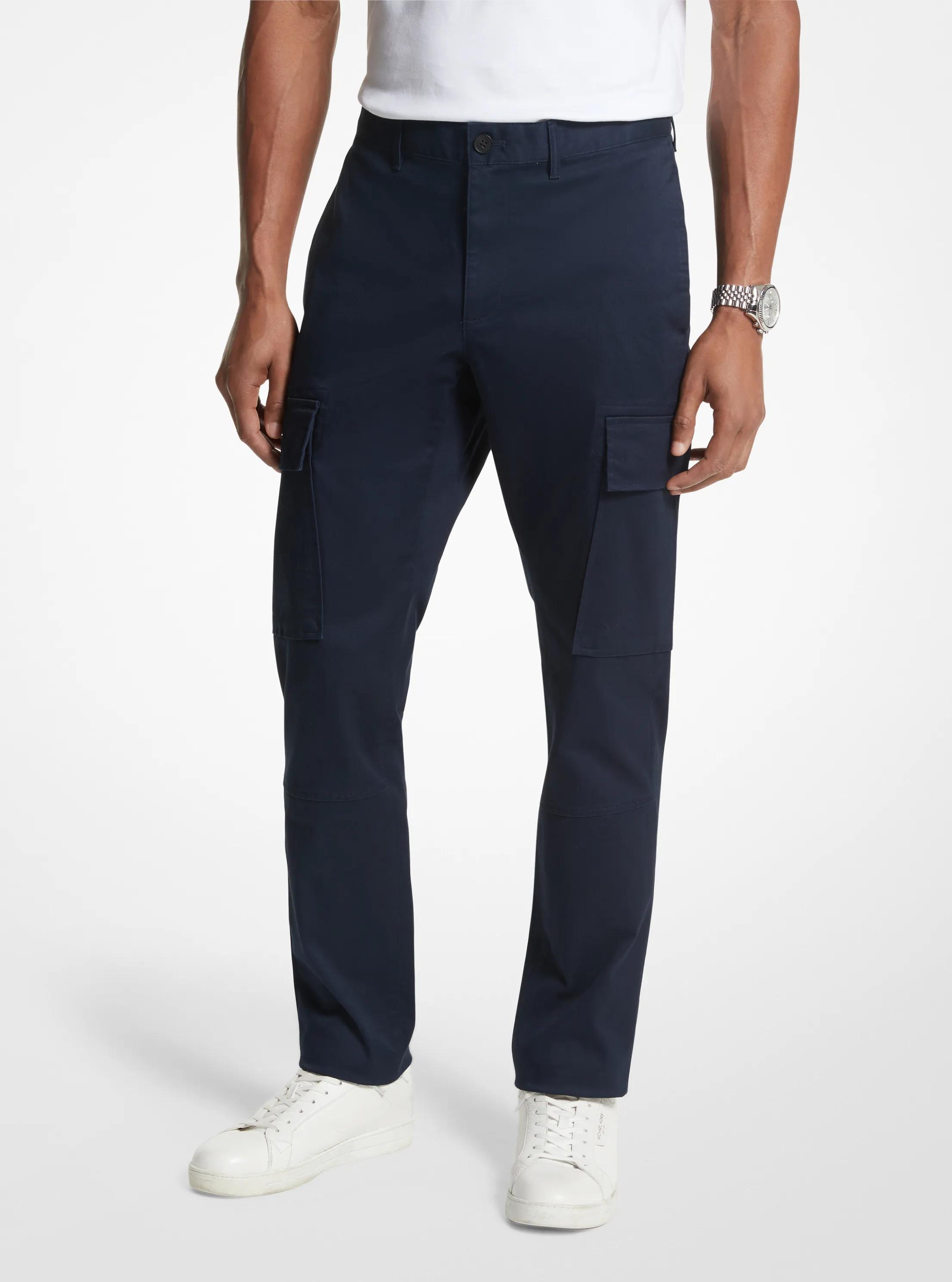 Stretch Organic Cotton Cargo Pants in MIDNIGHT | Michael Kors