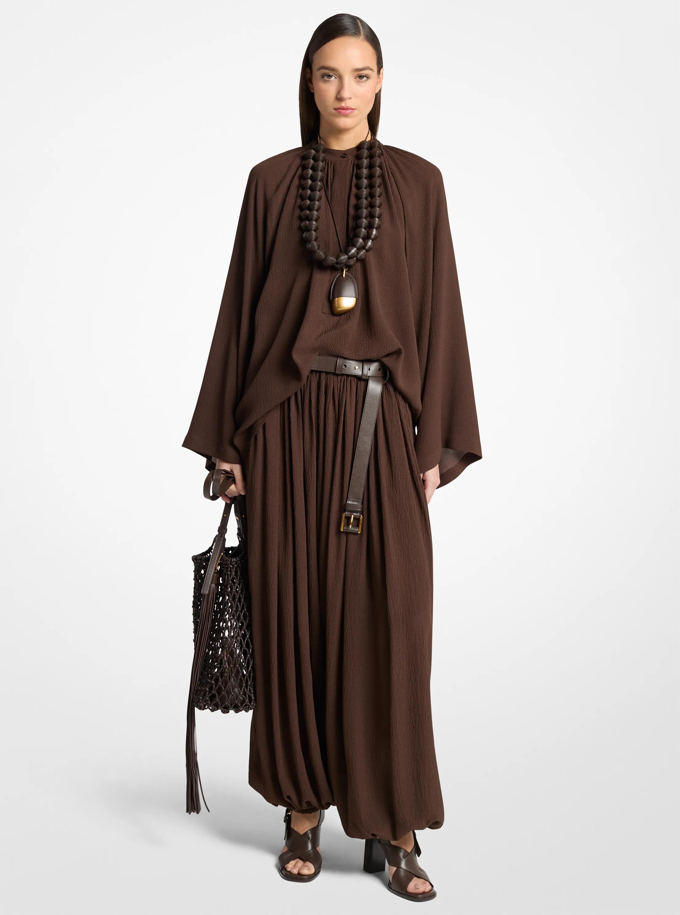 Pantal&oacute;n sarouel de seda seersucker in EXPRESO | Michael Kors