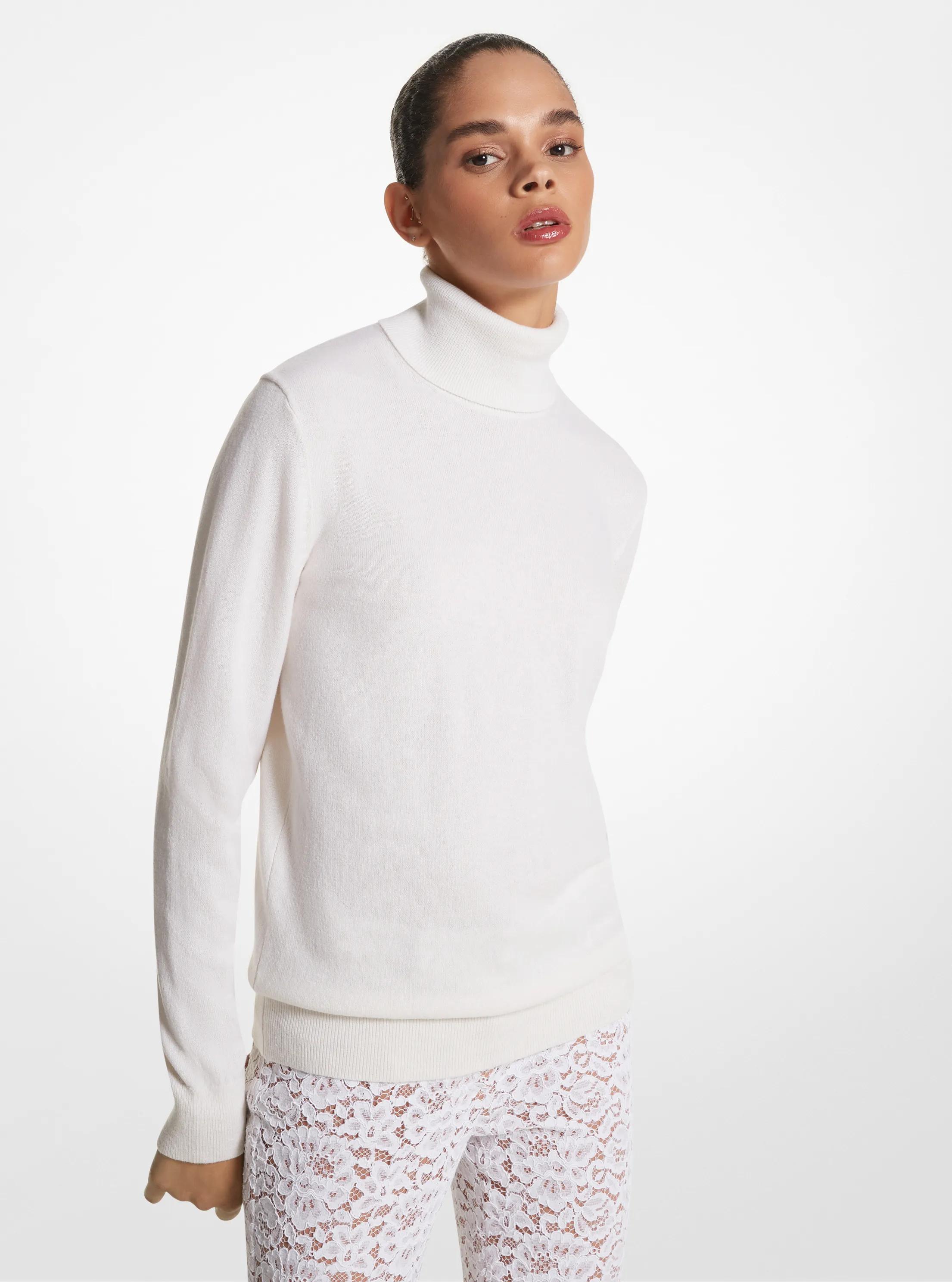 Su&eacute;ter de cuello de tortuga Joan de cachemir in BLANCO INTENSO | Michael Kors