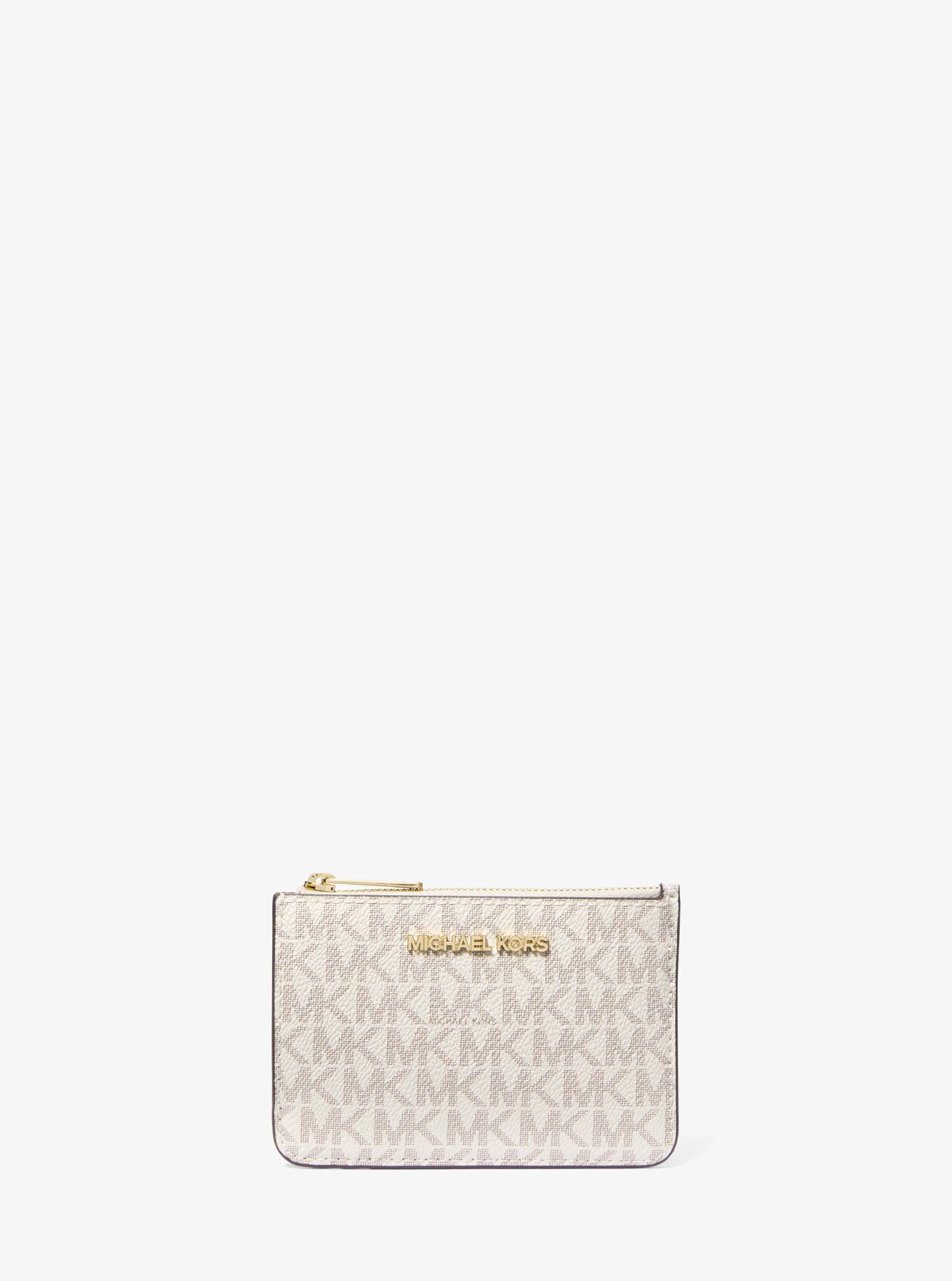 Jet Set Travel Small Signature Logo Coin Purse in VANILLA | Michael Kors