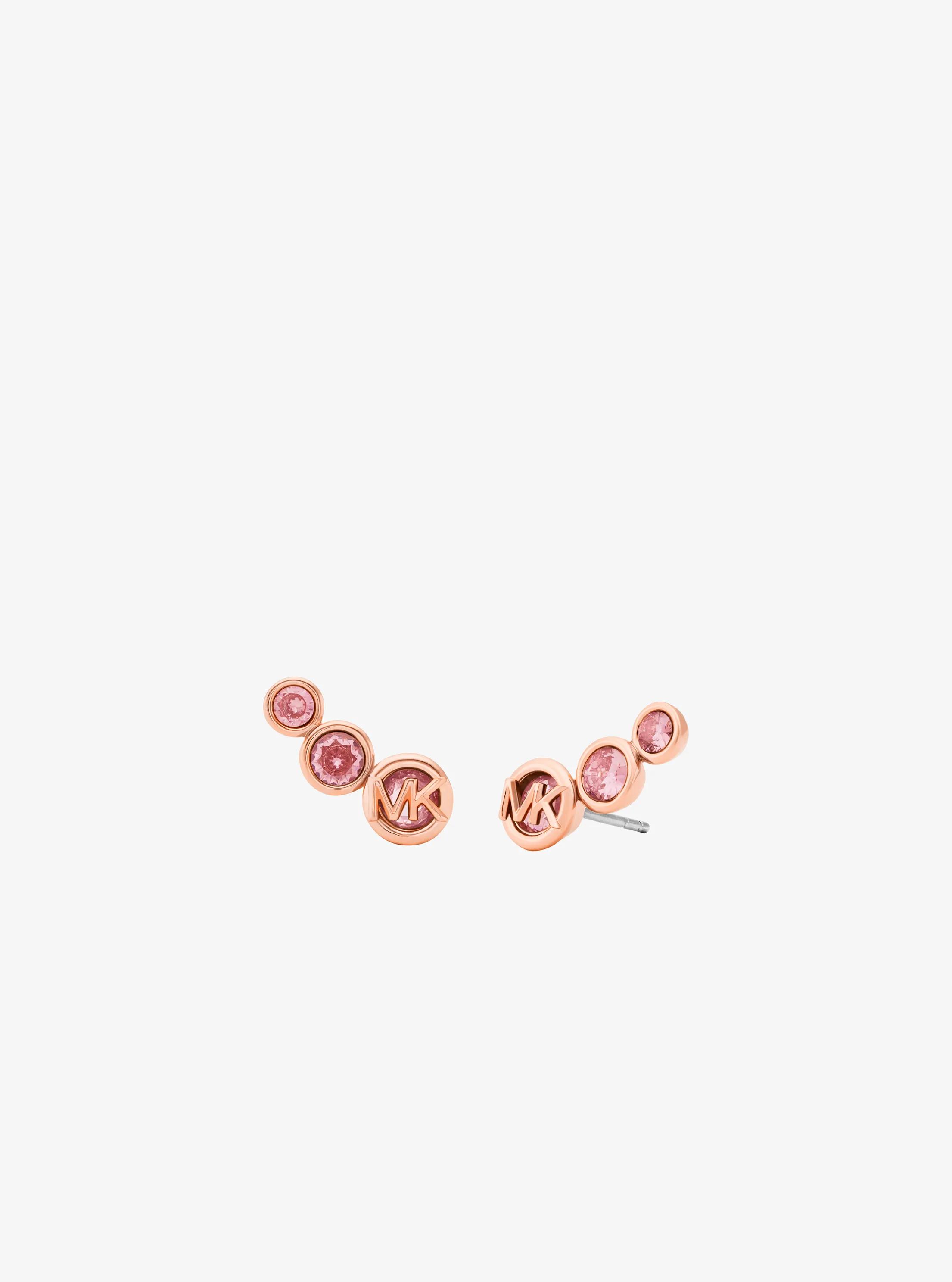 Bezel Cubic Zirconia Crawler Earrings in ROSE GOLD | Michael Kors