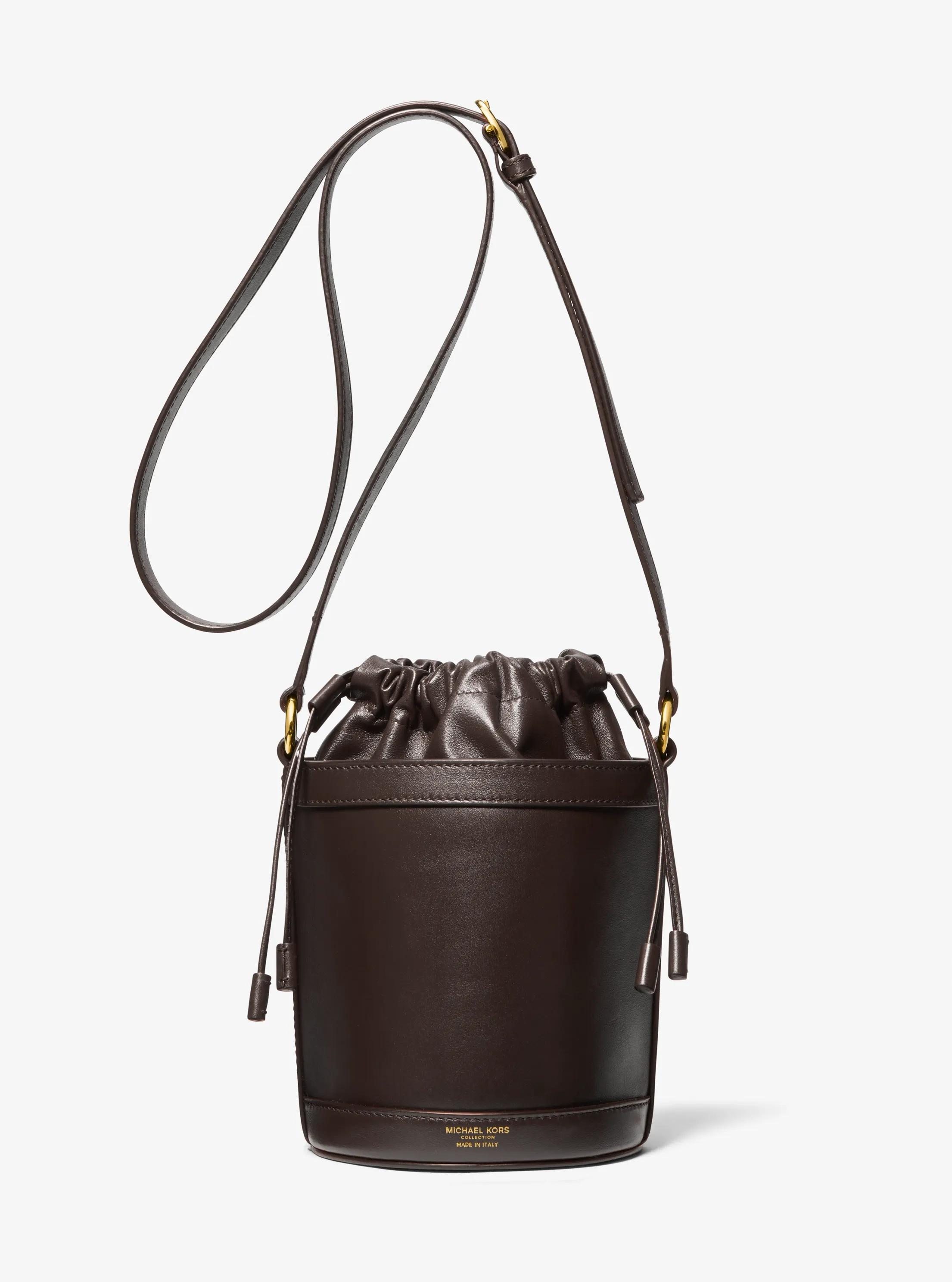 Audrey Medium Leather Bucket Bag in CHOCOLATE | Michael Kors