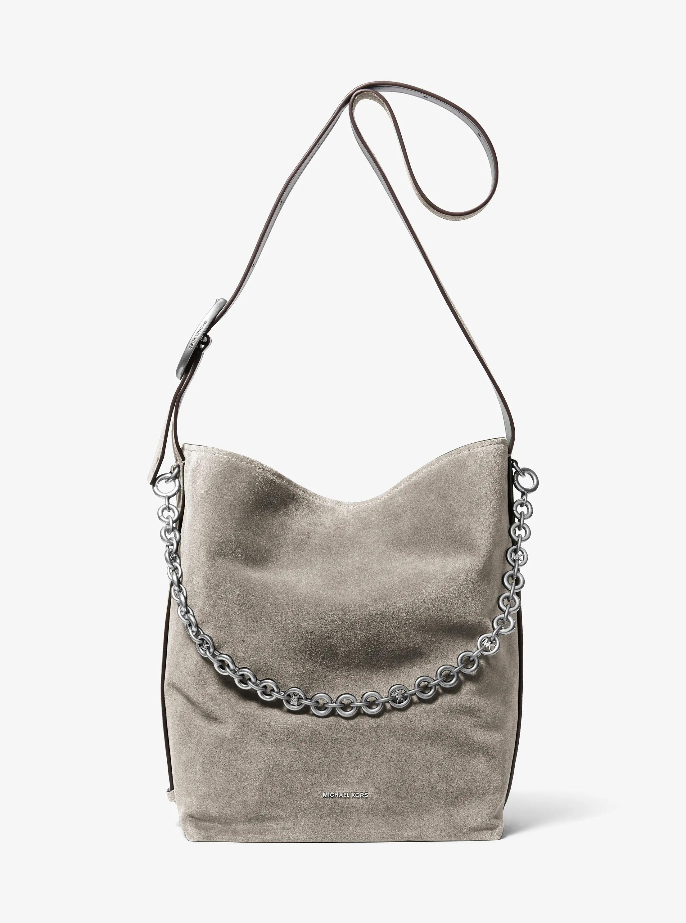 MK Grand sac seau Nolita en daim - Marron - Michael Kors