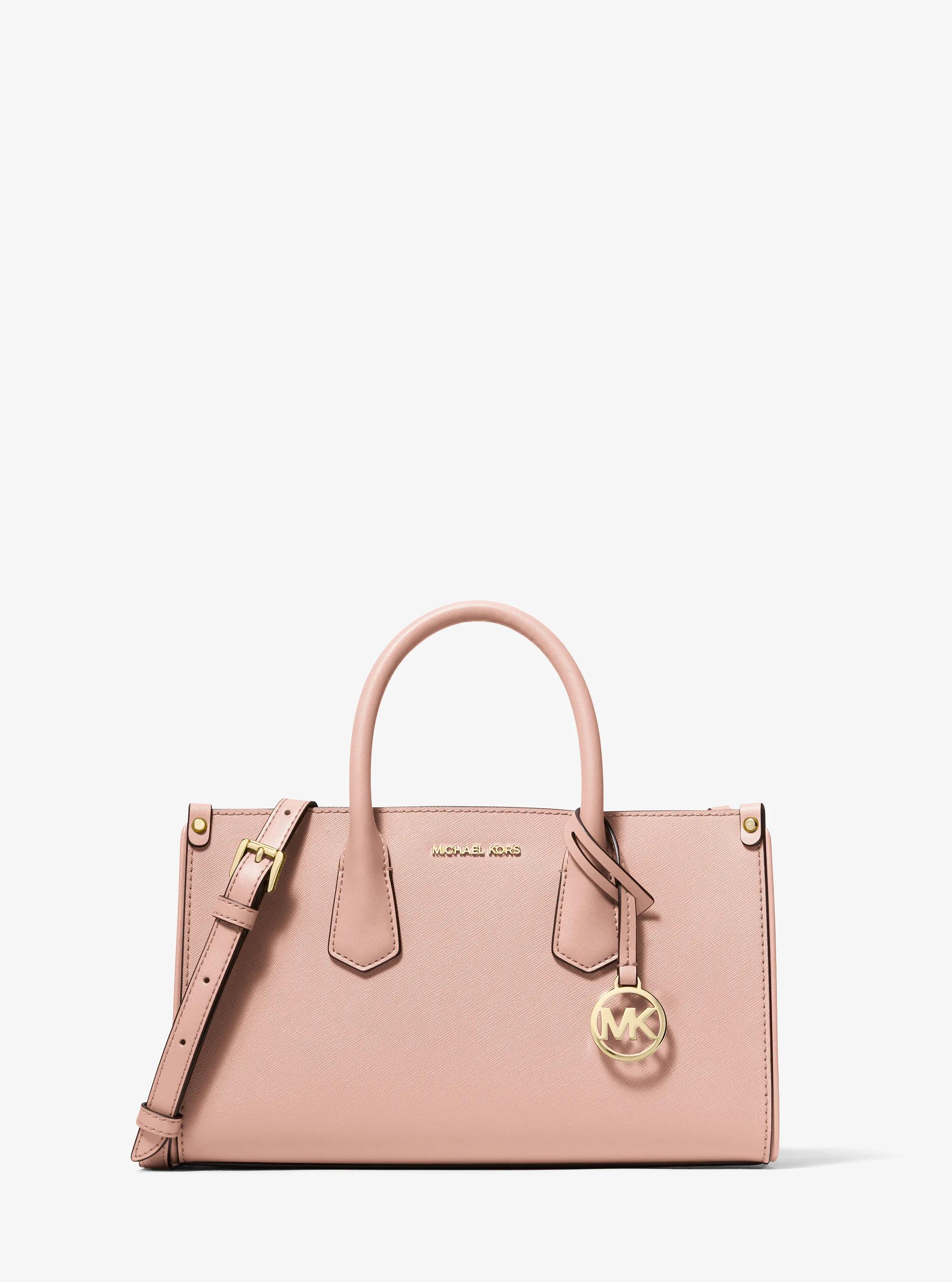 Borsa a tracolla convertibile Maple piccola in pelle Saffiano in ROSA TENUE | Michael Kors