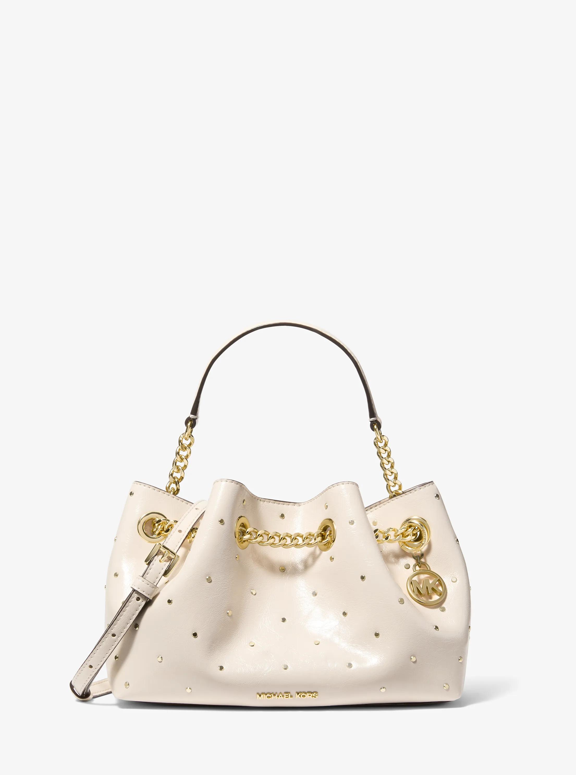 Mina Small Embellished Convertible Pochette in LT CREAM | Michael Kors