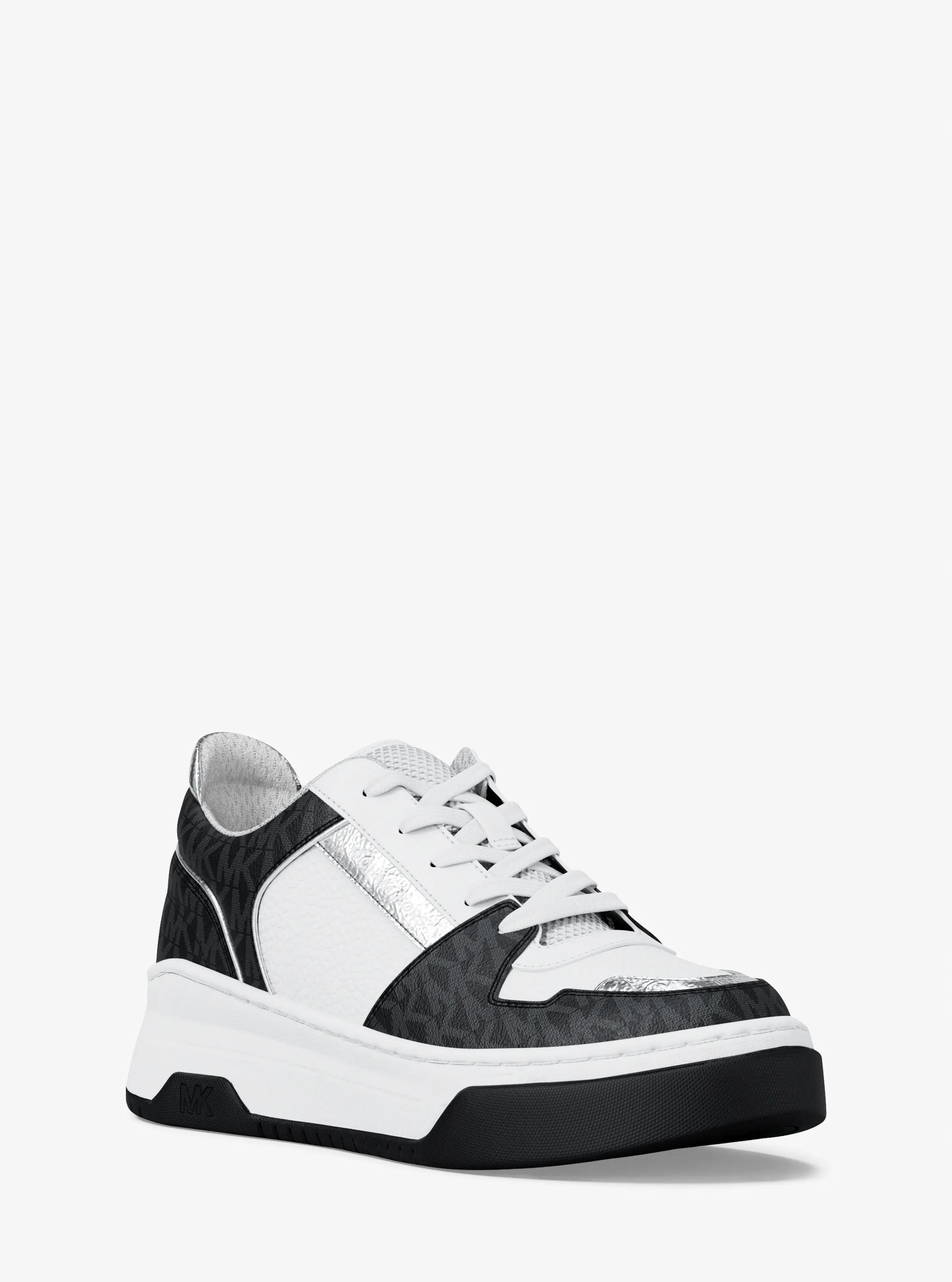 Lexi Mixed-Media Sneaker in BLACK | Michael Kors