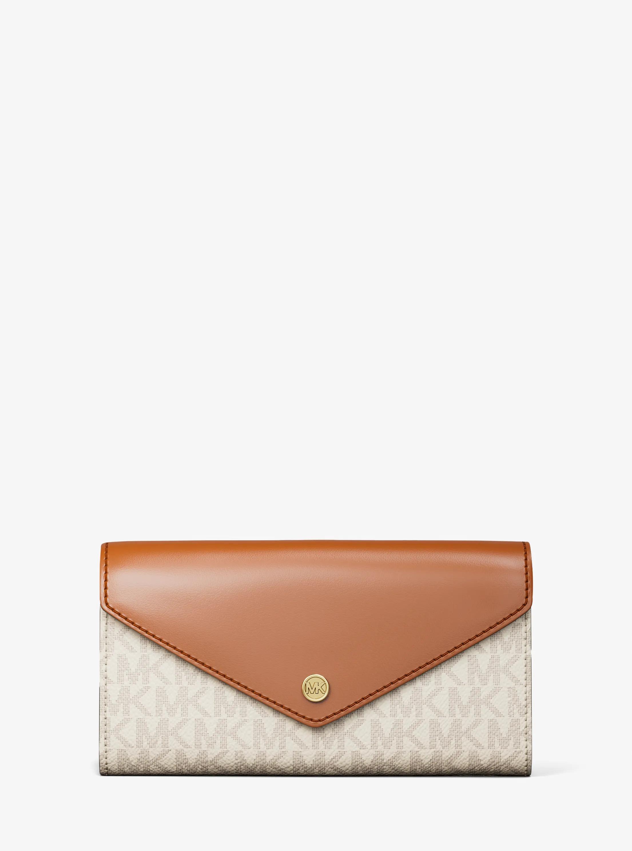 Jet Set Travel Large Signature Envelope Wallet in VANILLA | Michael Kors