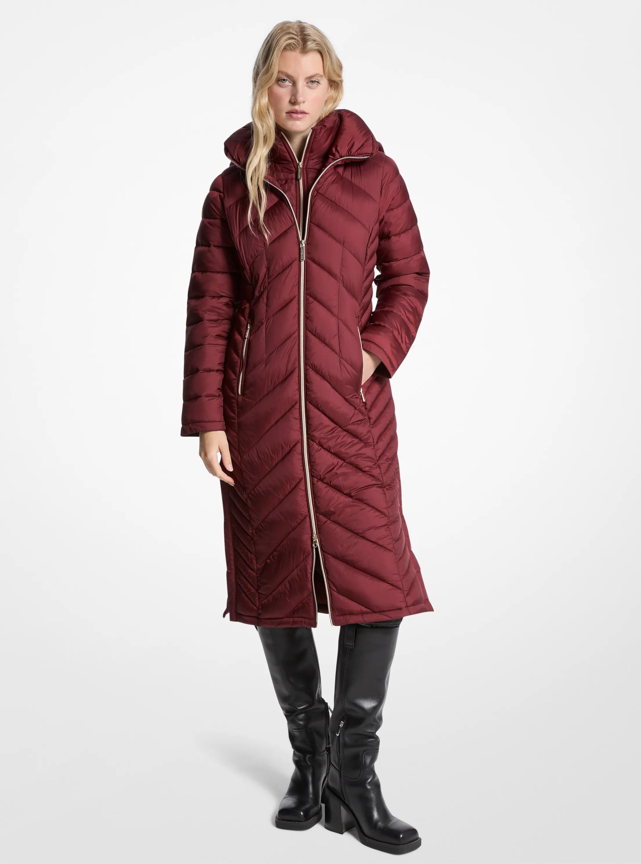 2-in-1 Quilted Nylon Packable Coat in CHERRY | Michael Kors