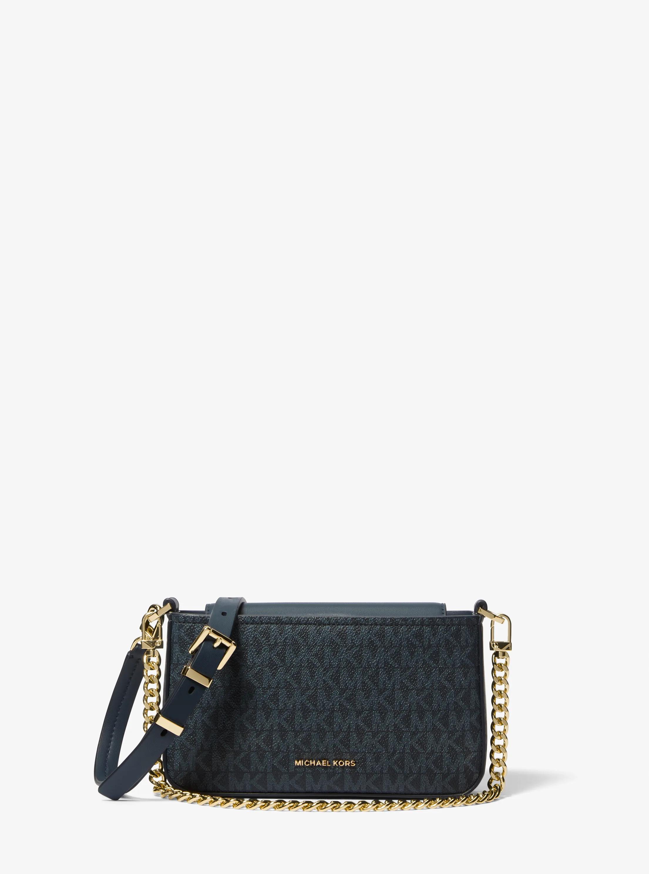 Bryant Small Signature Logo Convertible Pochette in ADMRL/PLBLUE | Michael Kors