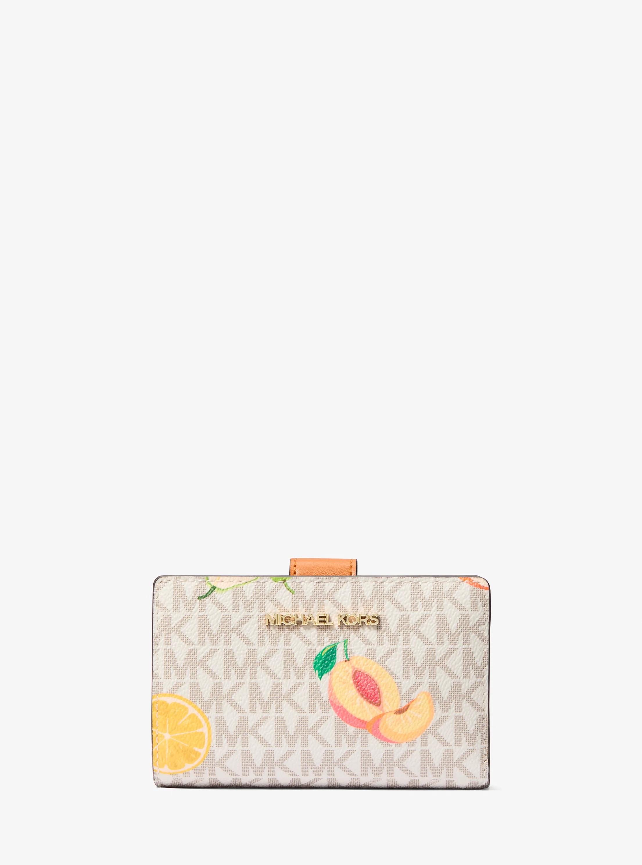 Jet Set Travel Printed Signature Logo Wallet in RAD ORNGE ML | Michael Kors