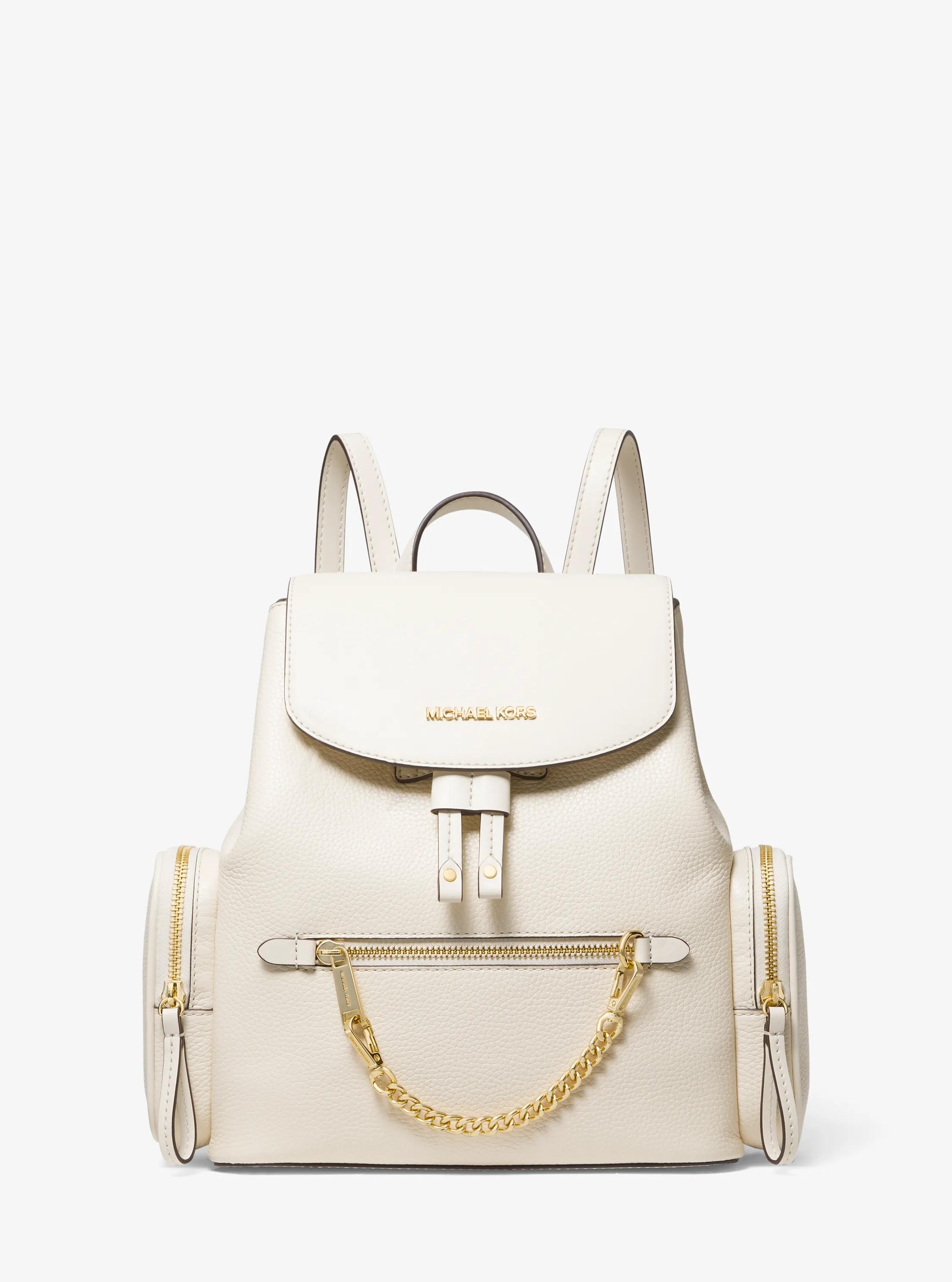 Jet Set Medium Pebbled Leather Backpack in LT CREAM | Michael Kors