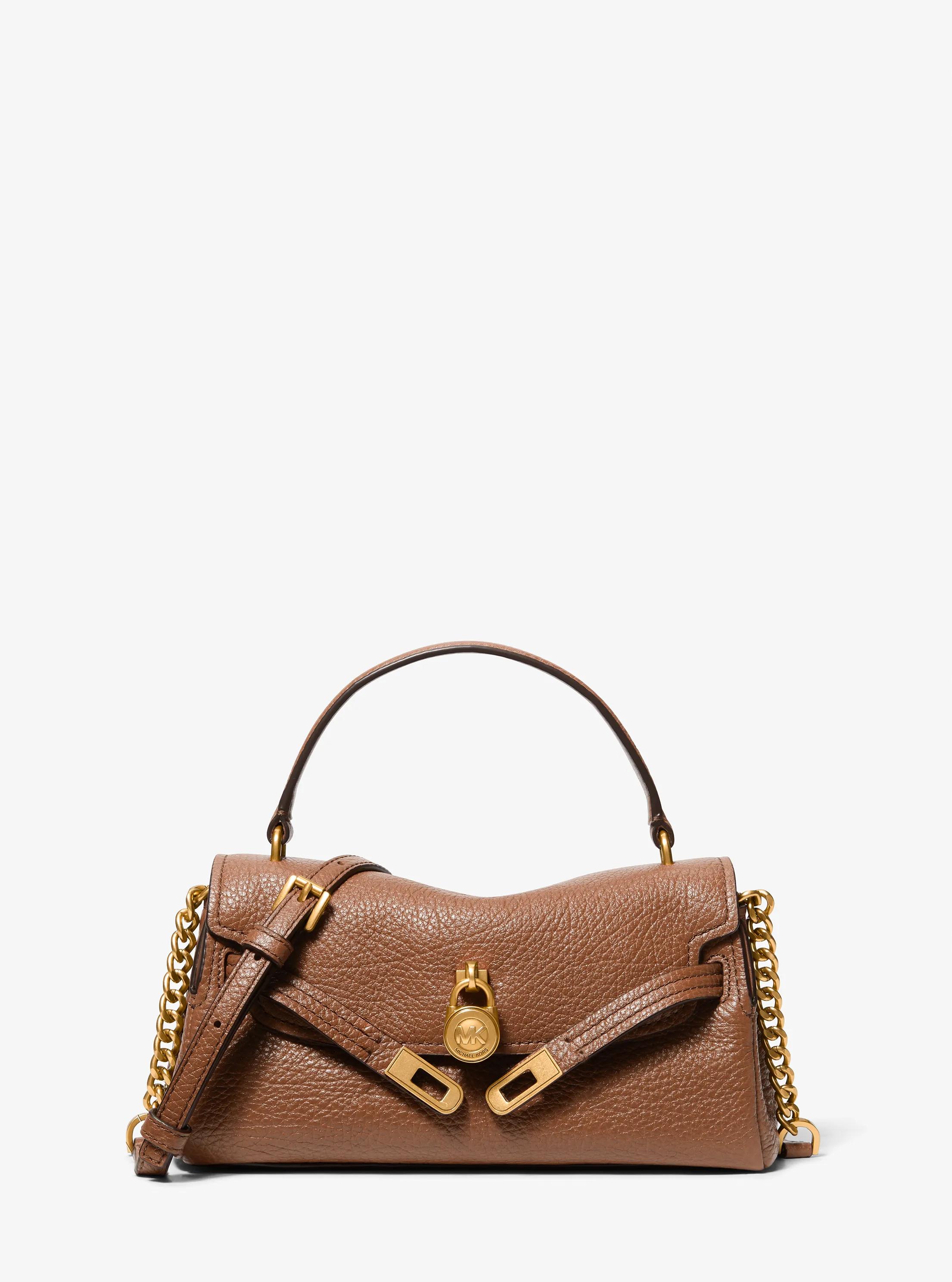 Hamilton Moderne Extra-Small Textured Leather Slouchy Crossbody Bag in LUGGAGE | Michael Kors