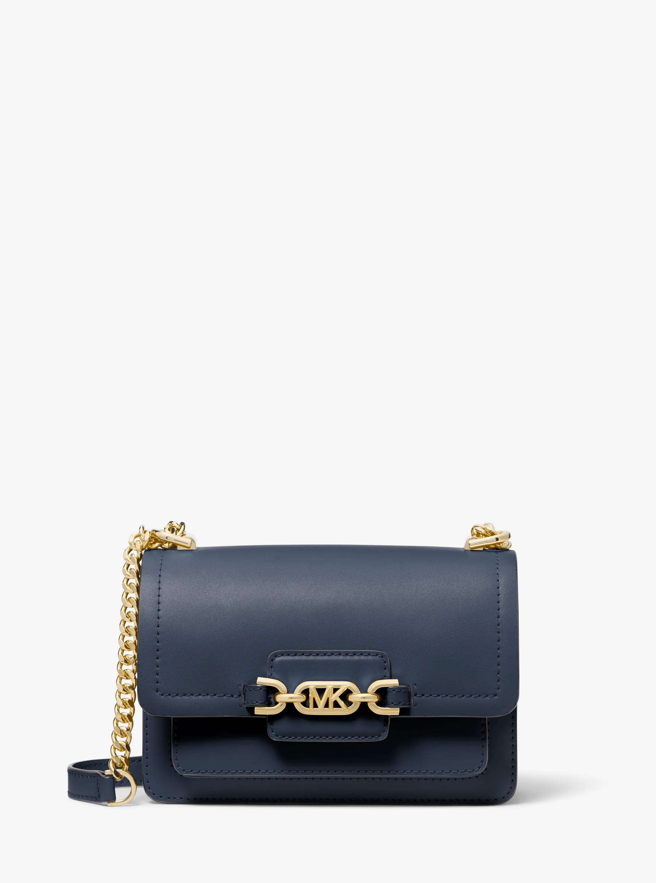 Heather Extra-Small Leather Crossbody Bag in NAVY | Michael Kors