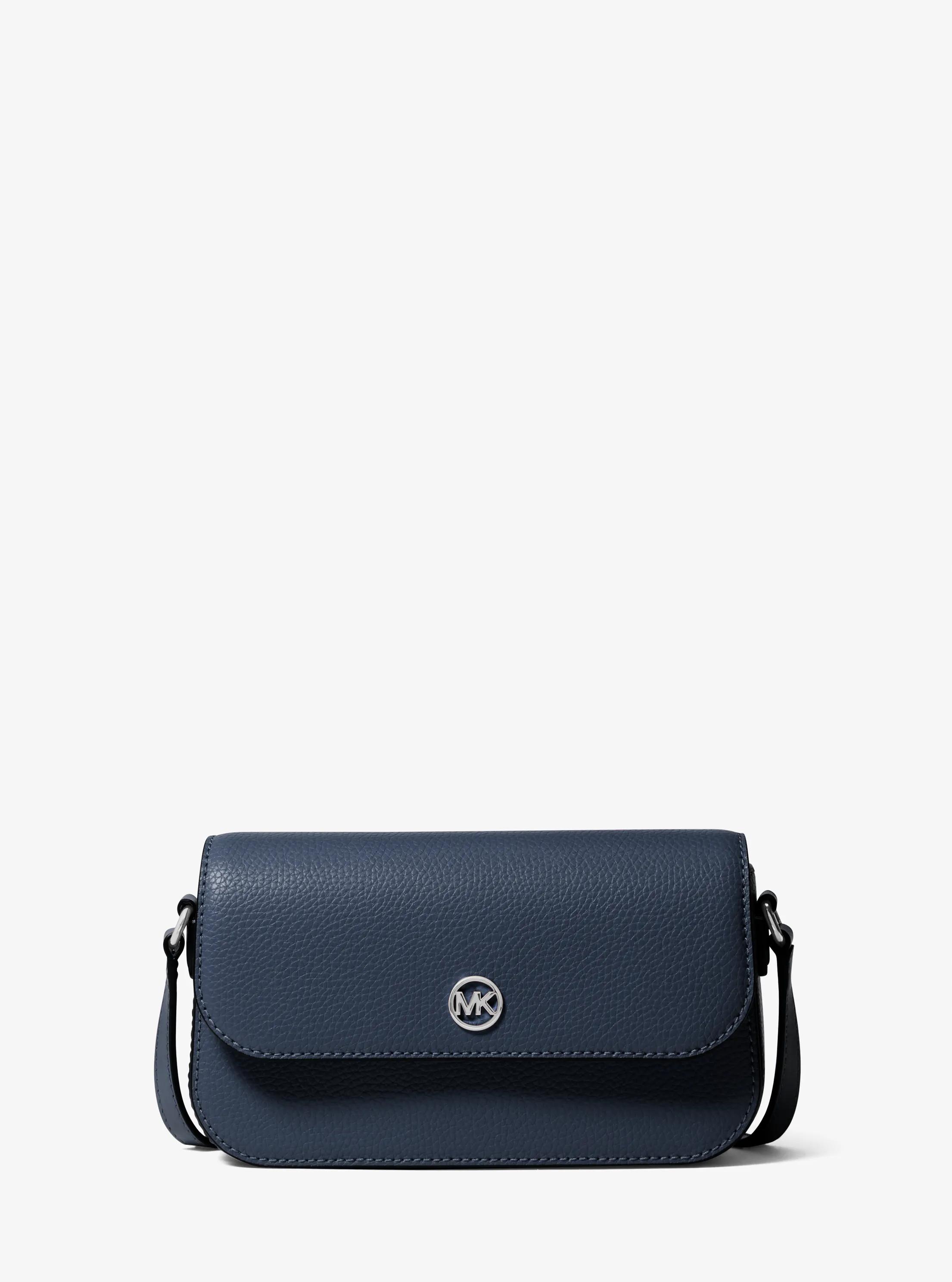 Jet Set Travel Small Pebbled Leather Crossbody Bag in NAVY | Michael Kors